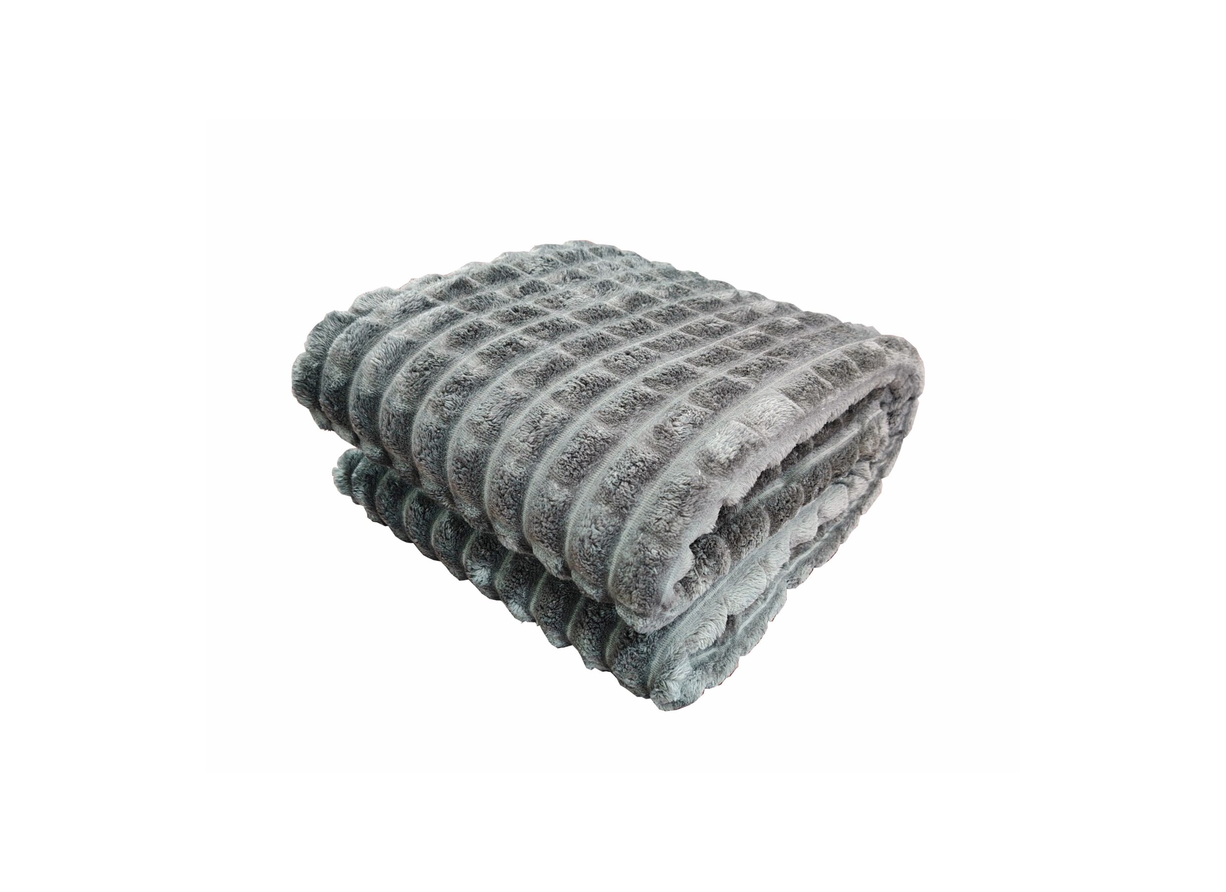 Aperçu - Plaid Bordeaux 150x200cm - microfibre - gris