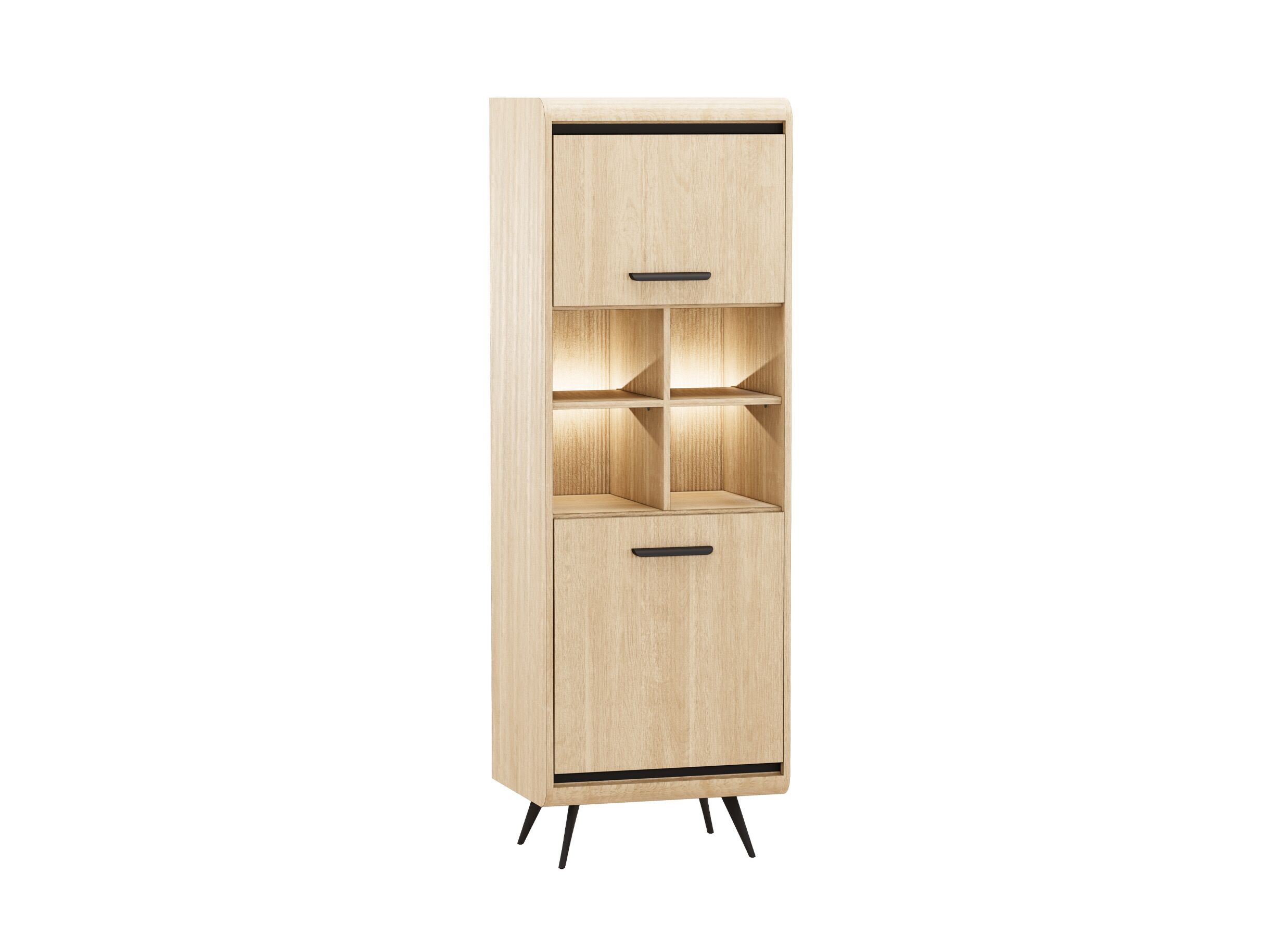 Hoofdfoto - Kast Piazza 57x45x171cm - decor - brushed sand oak nature