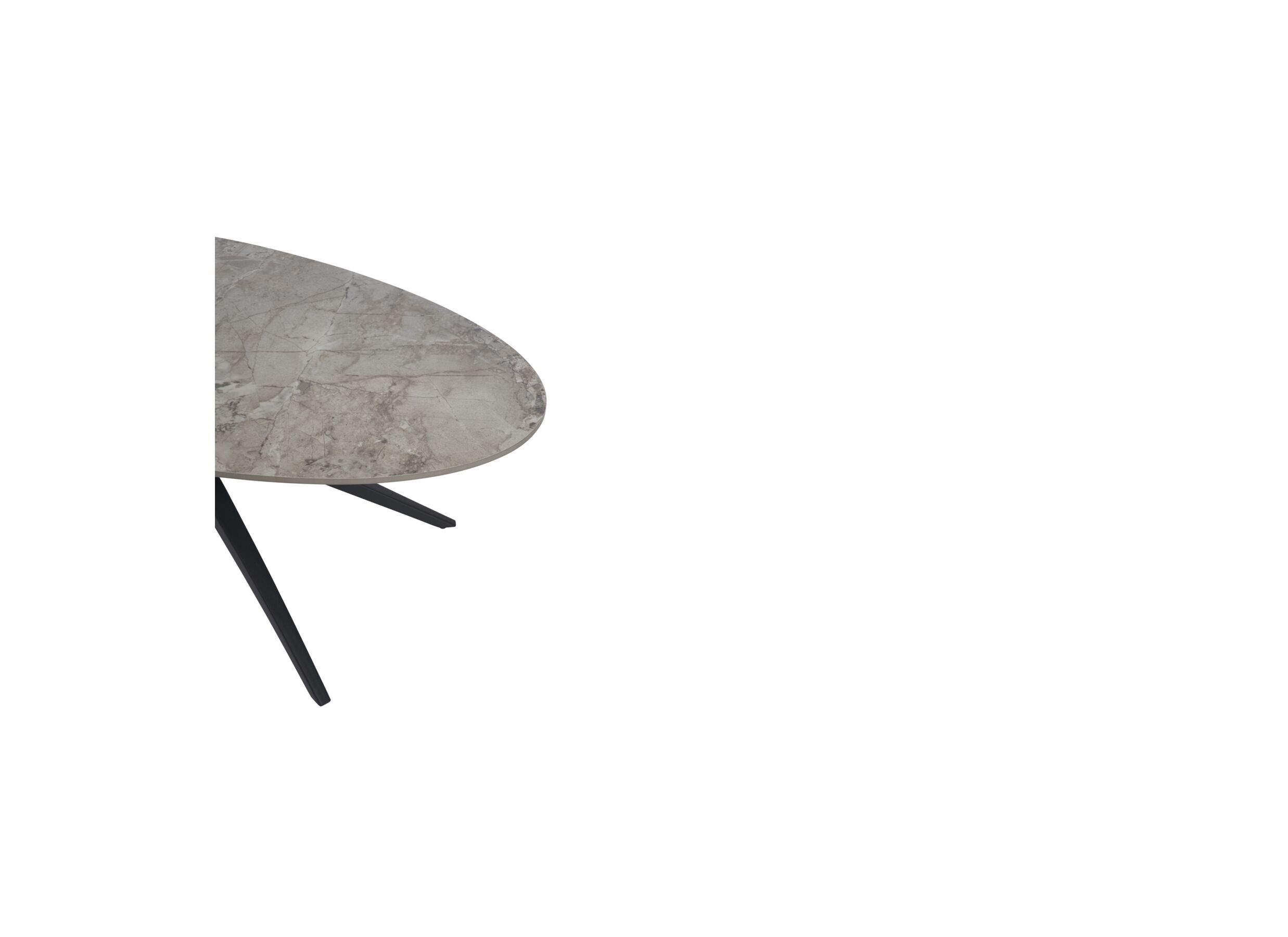 Detail - Table basse 130x65cm - céramique/métal - gris/noir