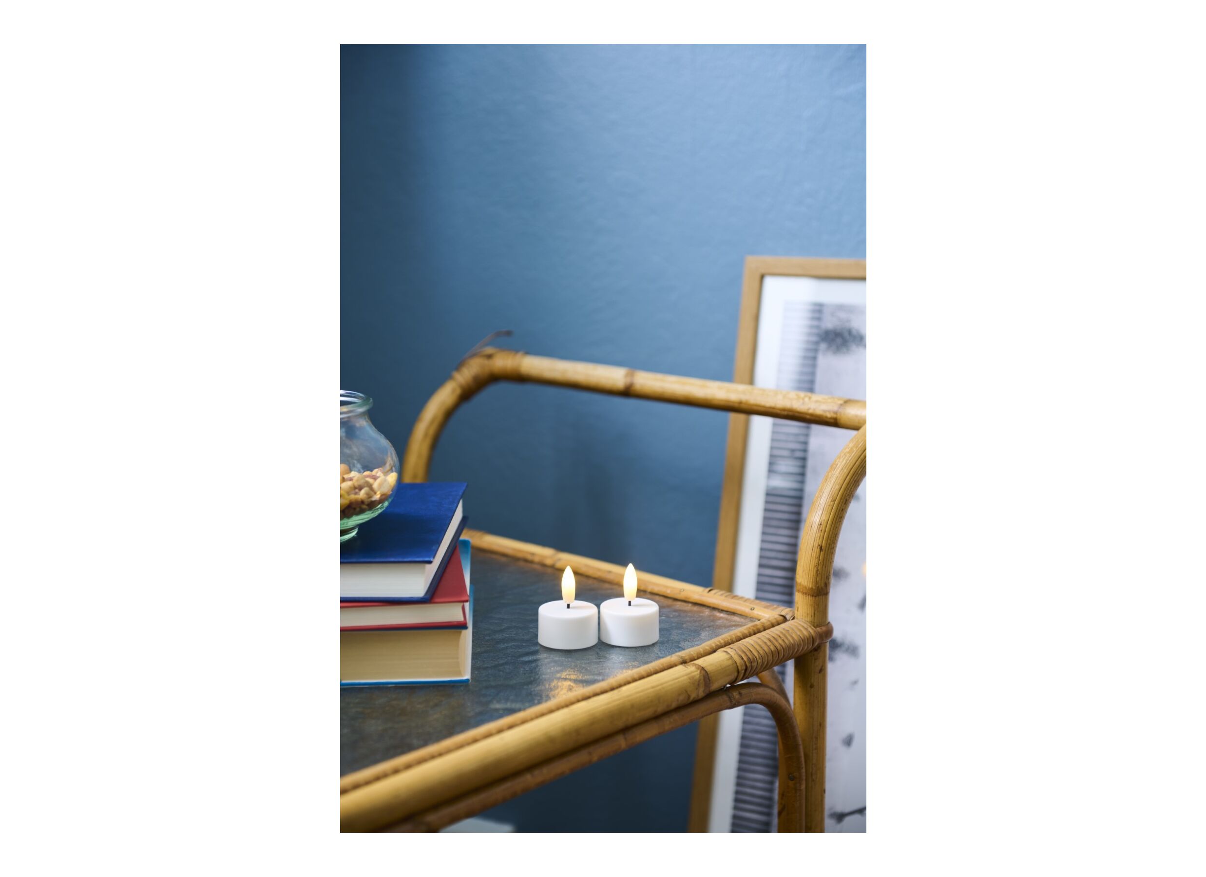 Foto ambiance - Bougie à LED Sille Rechargeable blanc lot de 2