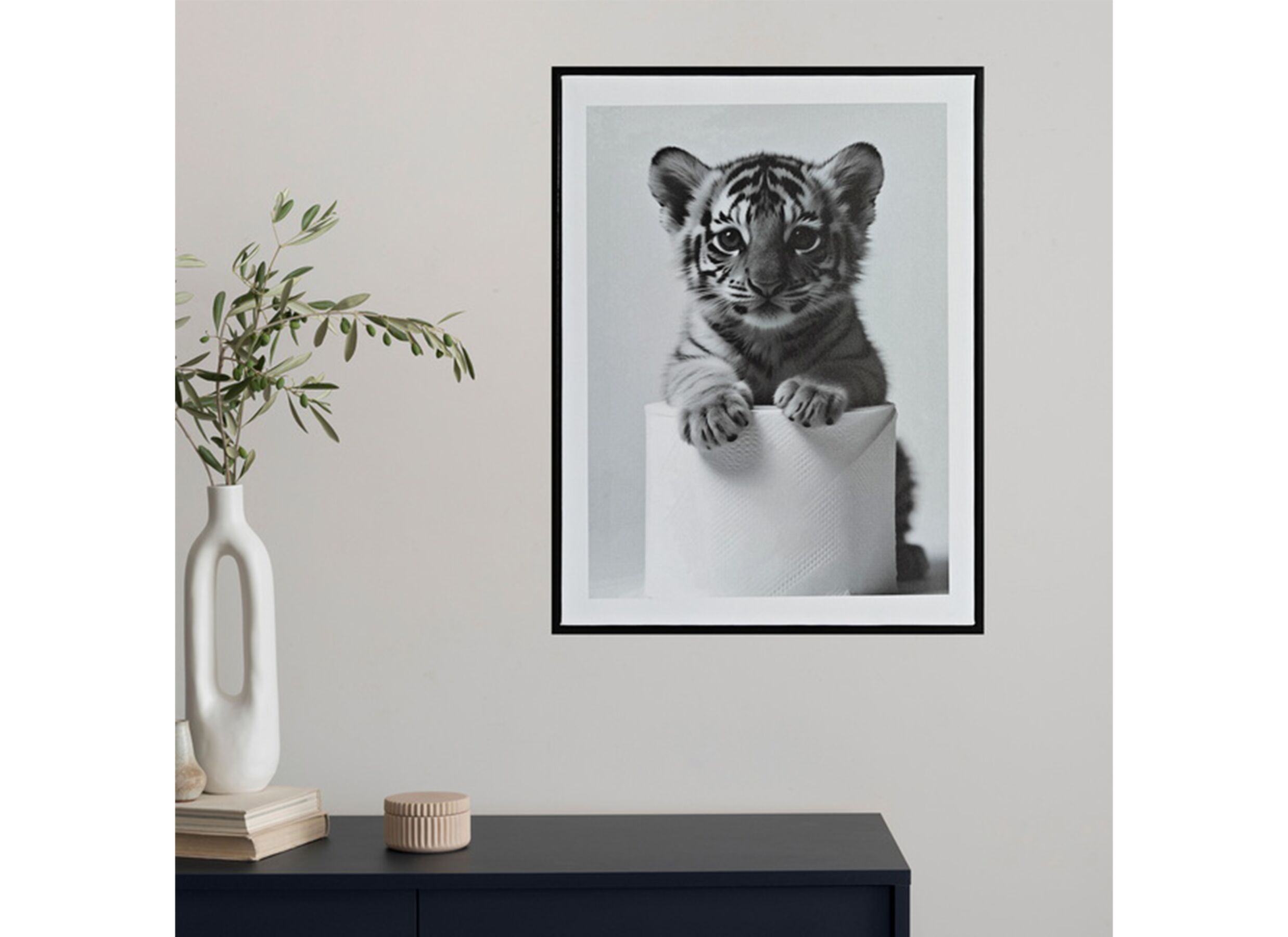 Sfeerfoto - Print op canvas Little Tiger 30x40cm