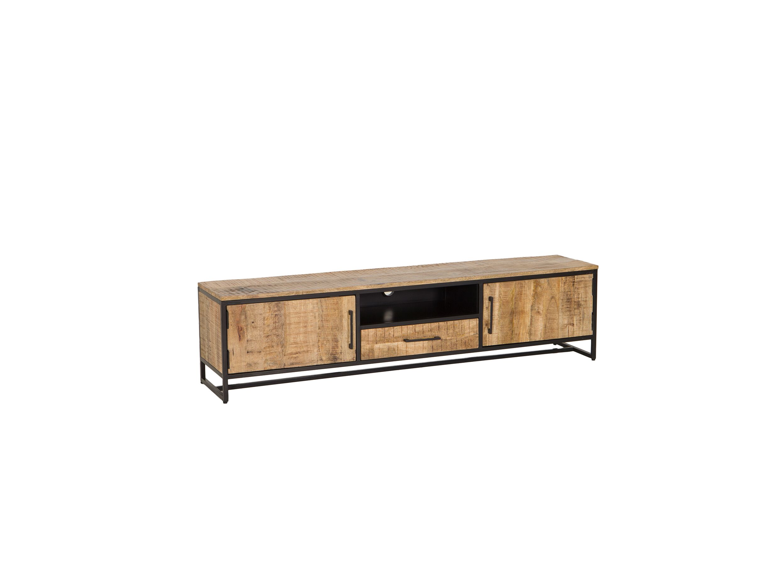 Meuble TV industriel Woodcraft manguier 190cm - Meuble TV Woodcraft 190cm - manguier massif - brun