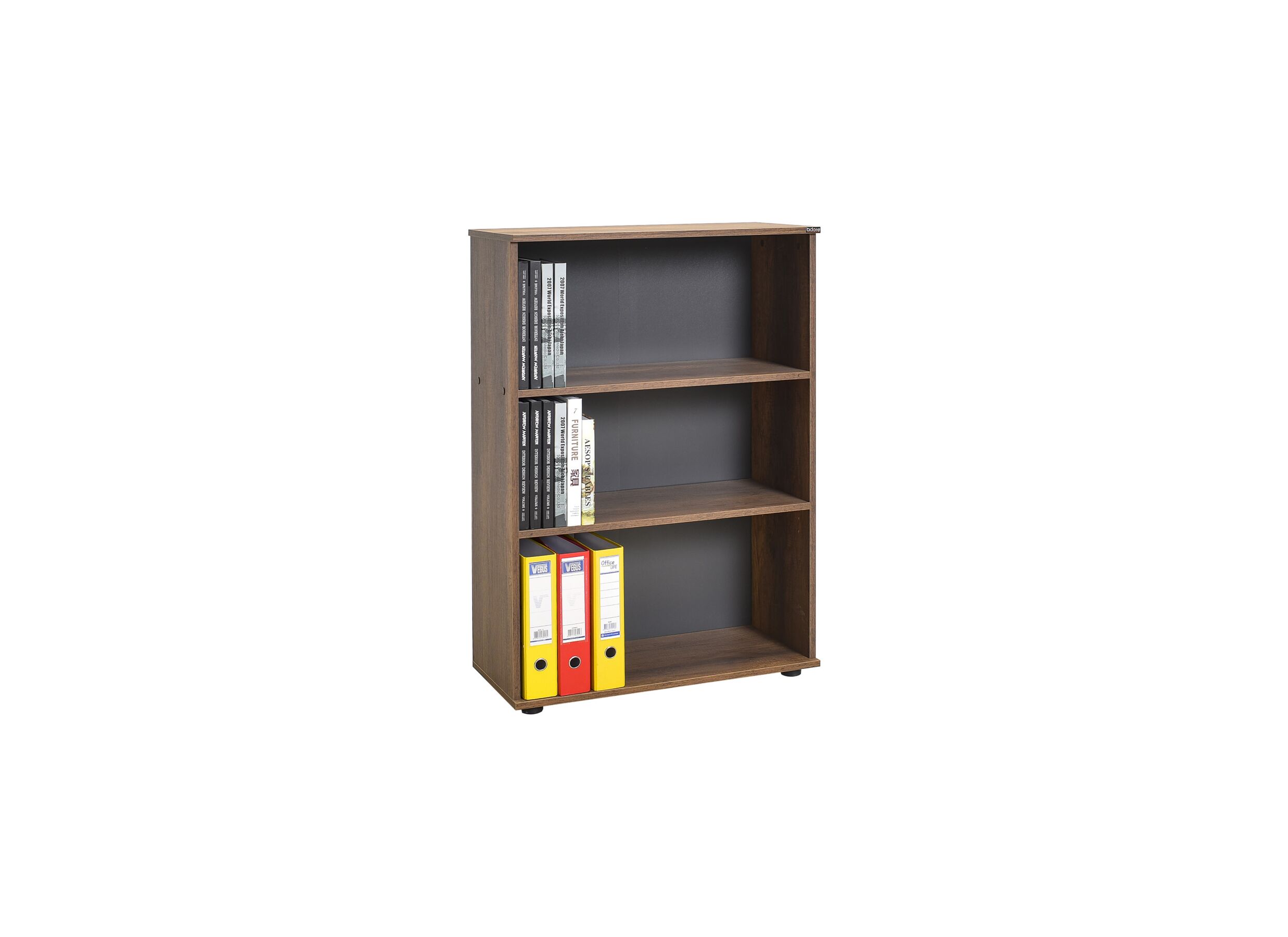 Boekenrek Meradi 72x34x109cm - melamine - oslo walnut