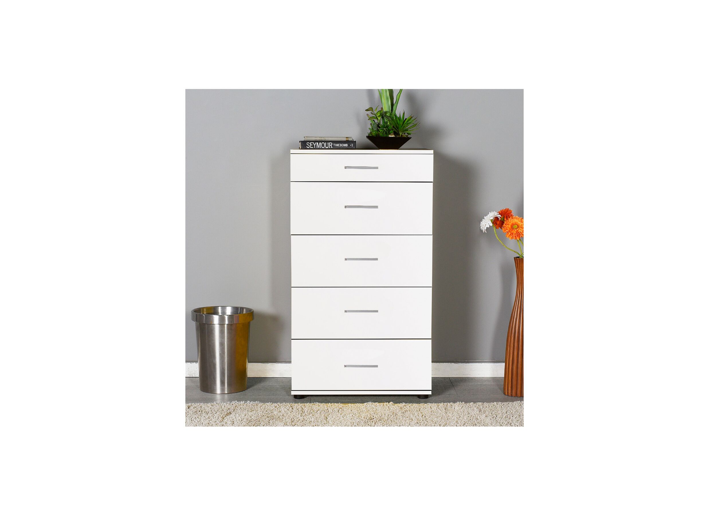Commode Komodo 60x40x108cm - Commode Komodo 60x40x108cm - mélamine - blanc