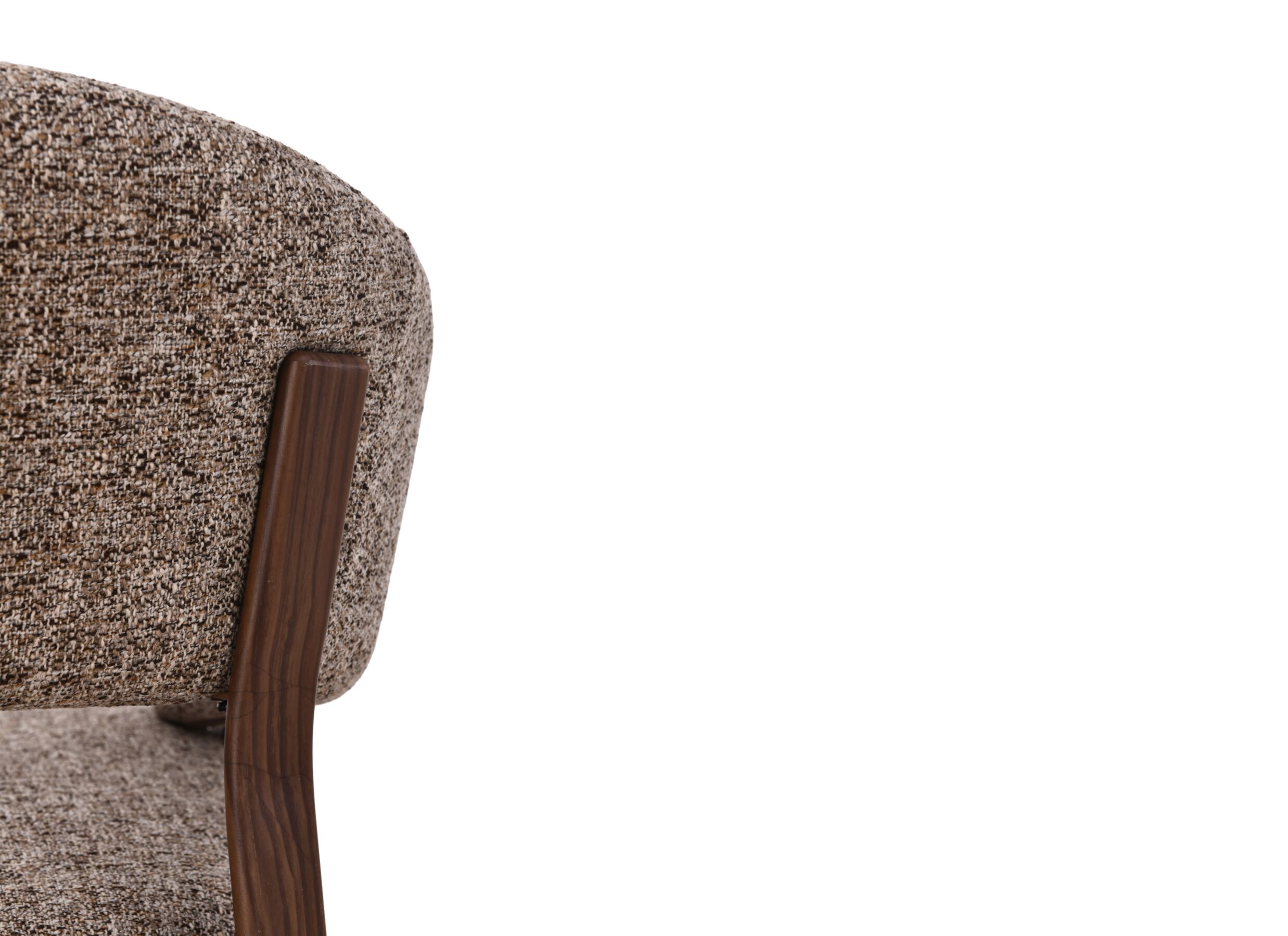 Detail - Fauteuil Embo 72x78x76cm - stof & metaal - walnoot