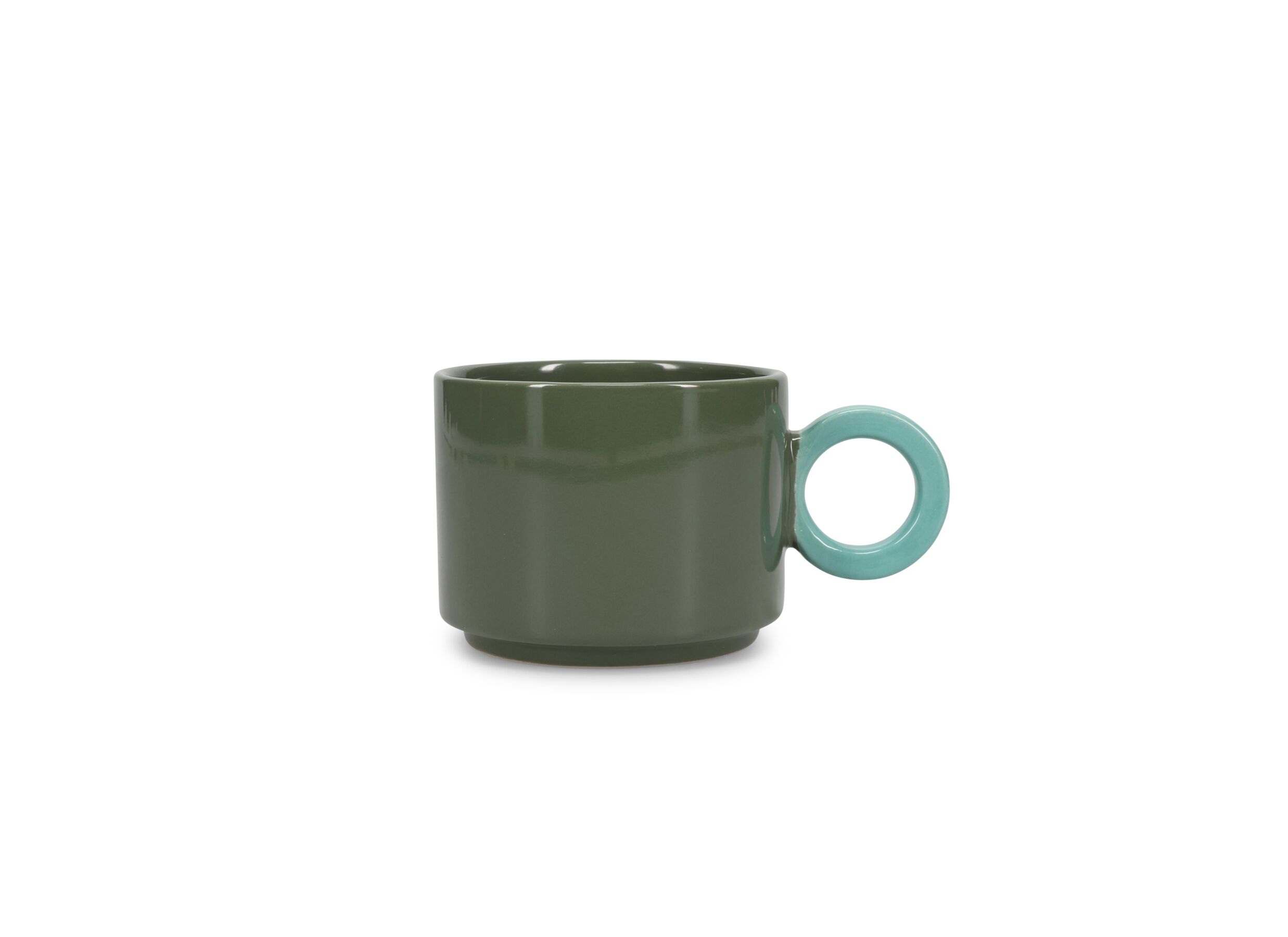 Plus Important - Mug Lou 28cl - stoneware - vert & bleu
