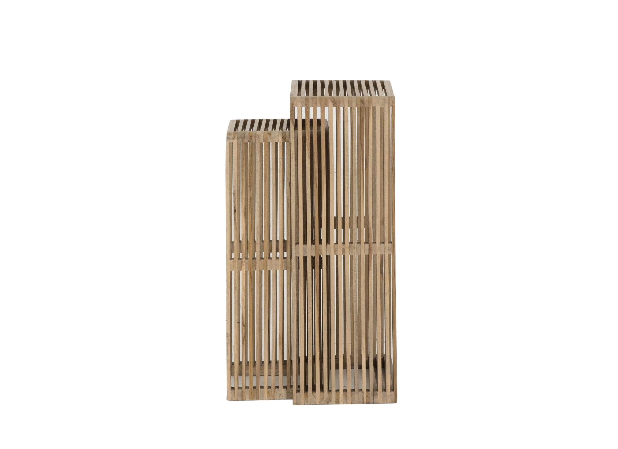Aperçu - Support des plantes Louis 35x25x80cm - teck massief - naturel - lot de 2