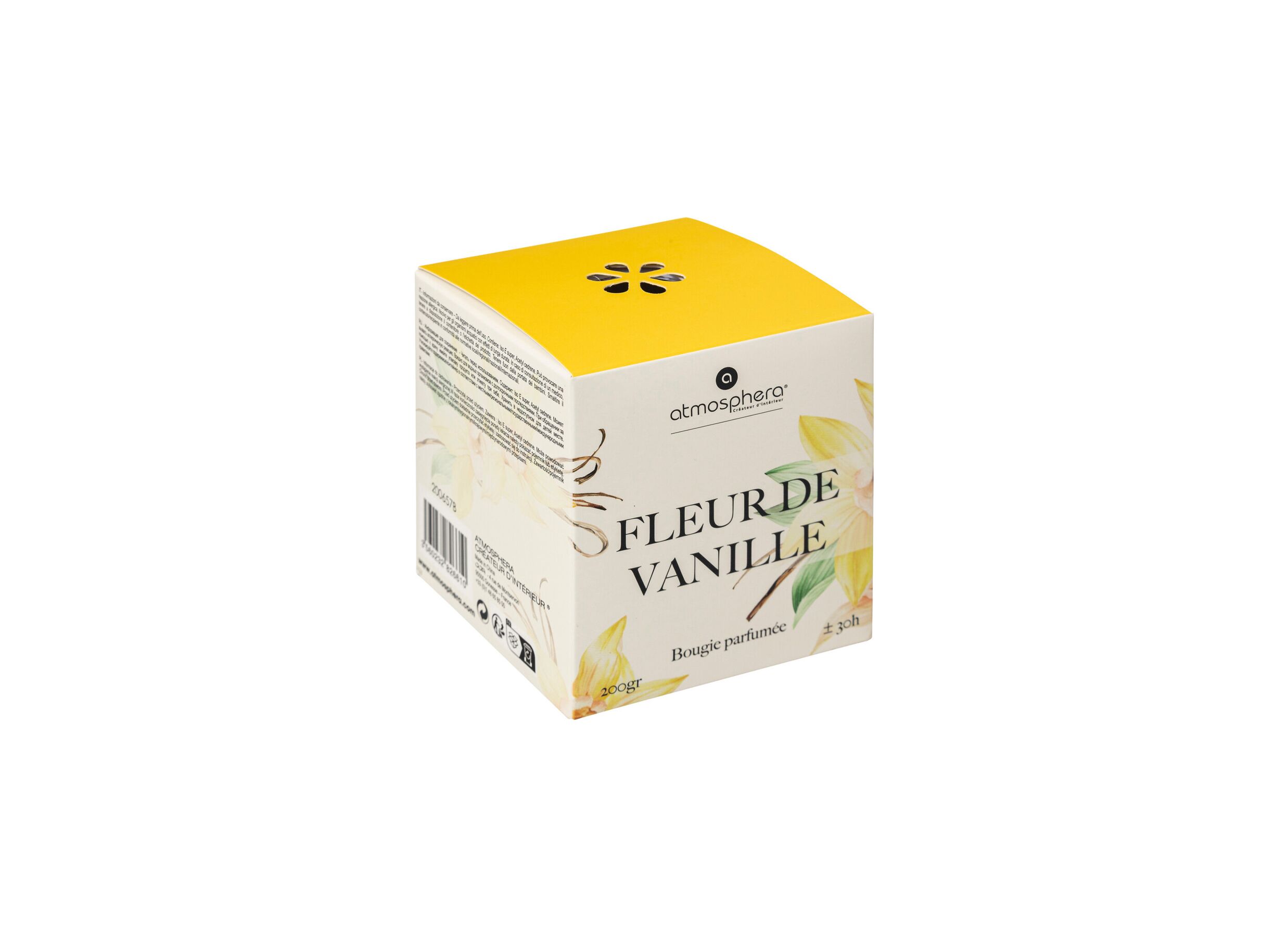 Geurkaars Oudy Vanille H9,5cm 30u geel
