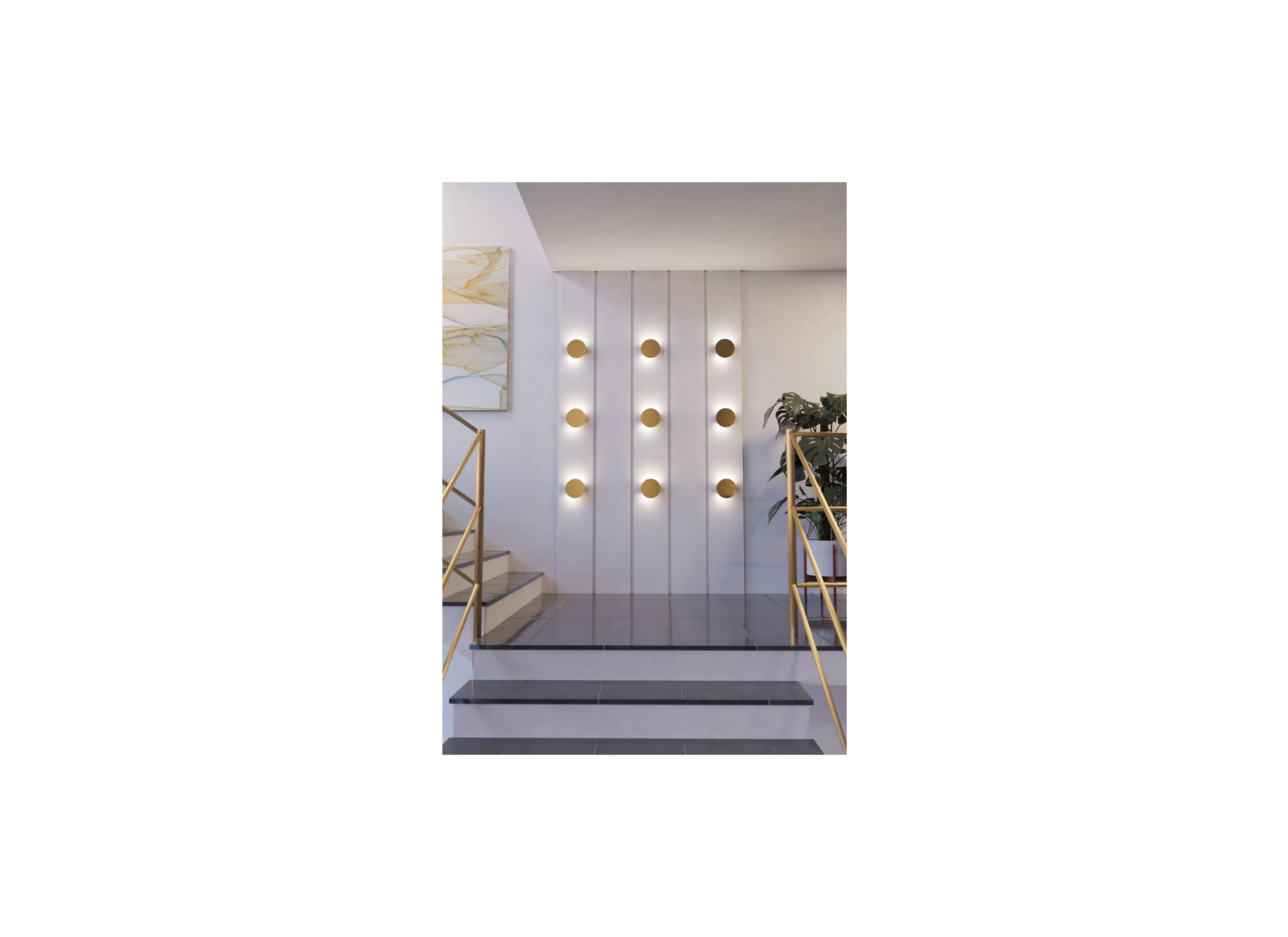 Sfeerfoto - Wandlamp Talamello geborsteld goud 4W LED