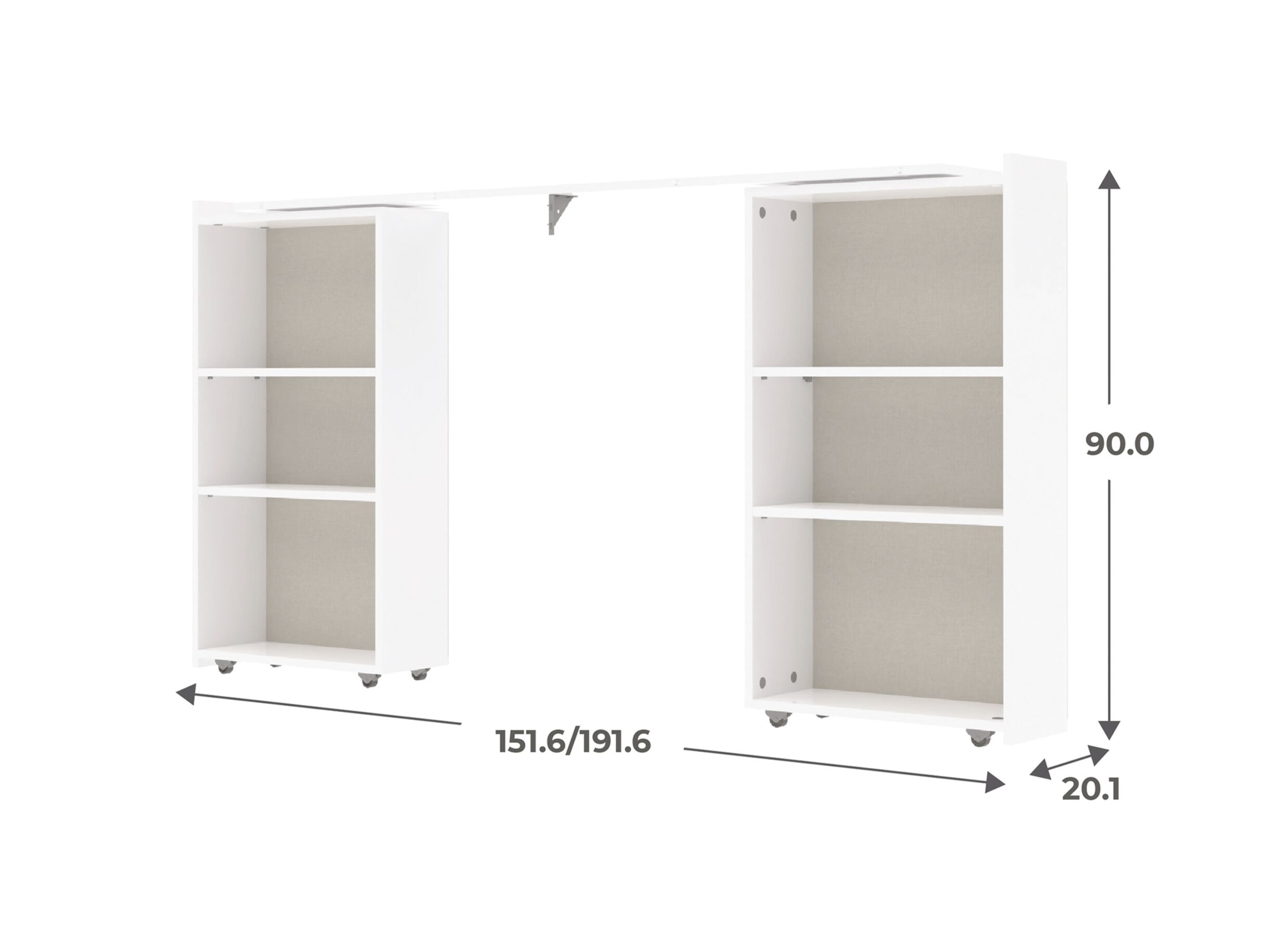 Dimensions - Tête de lit Mosaik 152-192cm - décor - blanc
