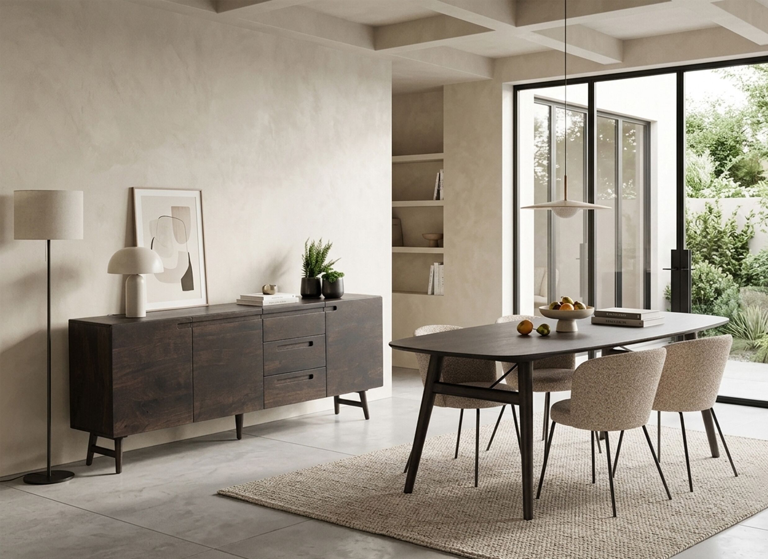 AI Generated - Buffet Aura 210cm - acacia massif - espresso