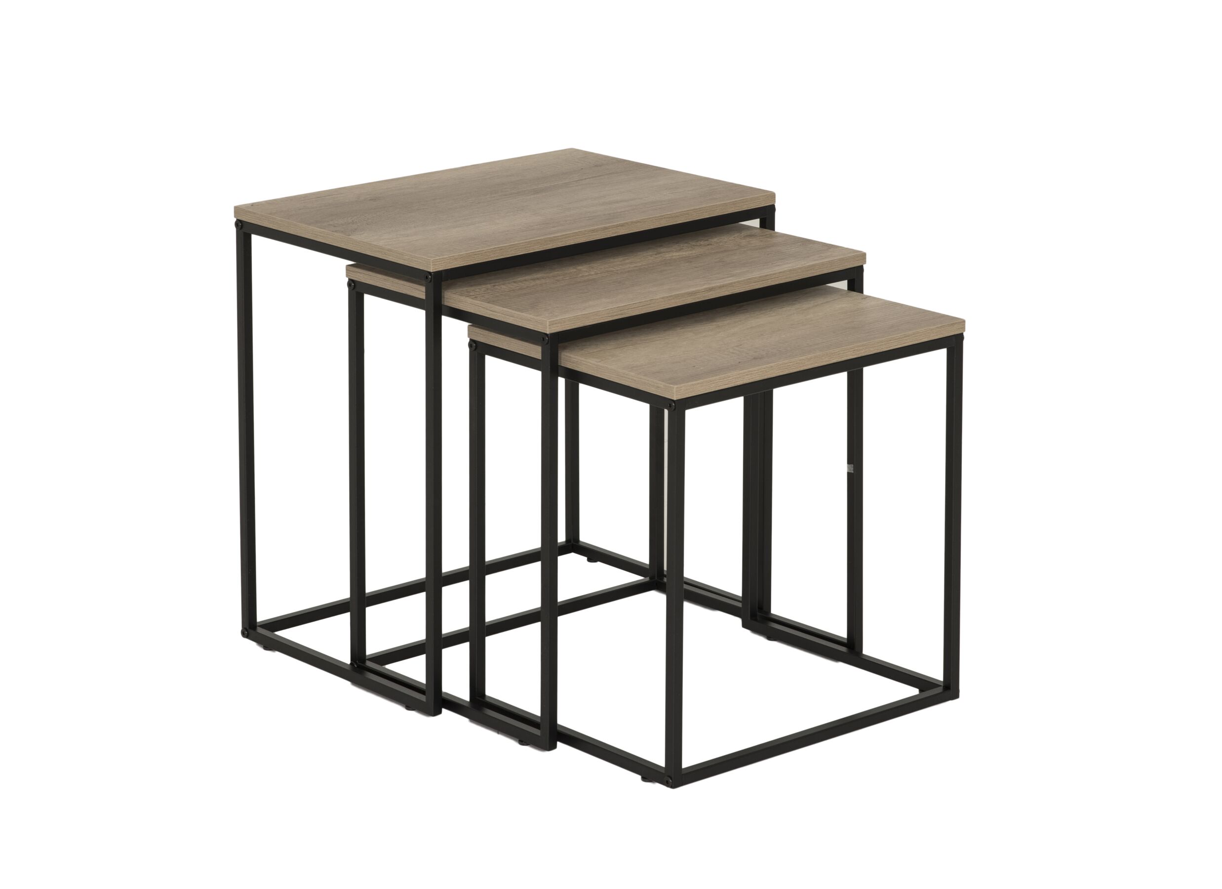 Bijzettafel Victorius 55x40cm - melamine - bruin set van 3