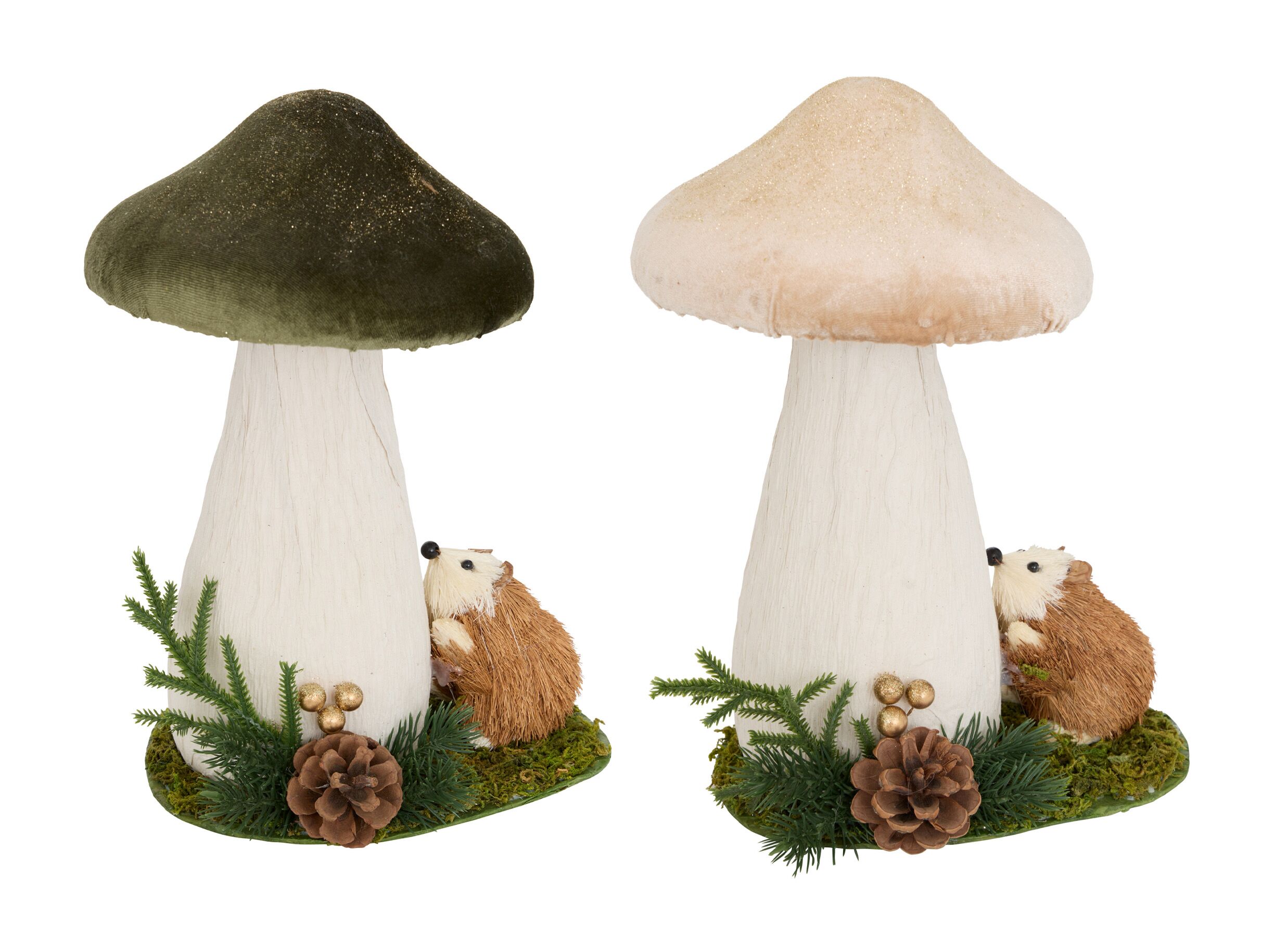 Herfstdecoratie Champignon Egel H30cm - Décoration automne Champignon Hérisson H30cm