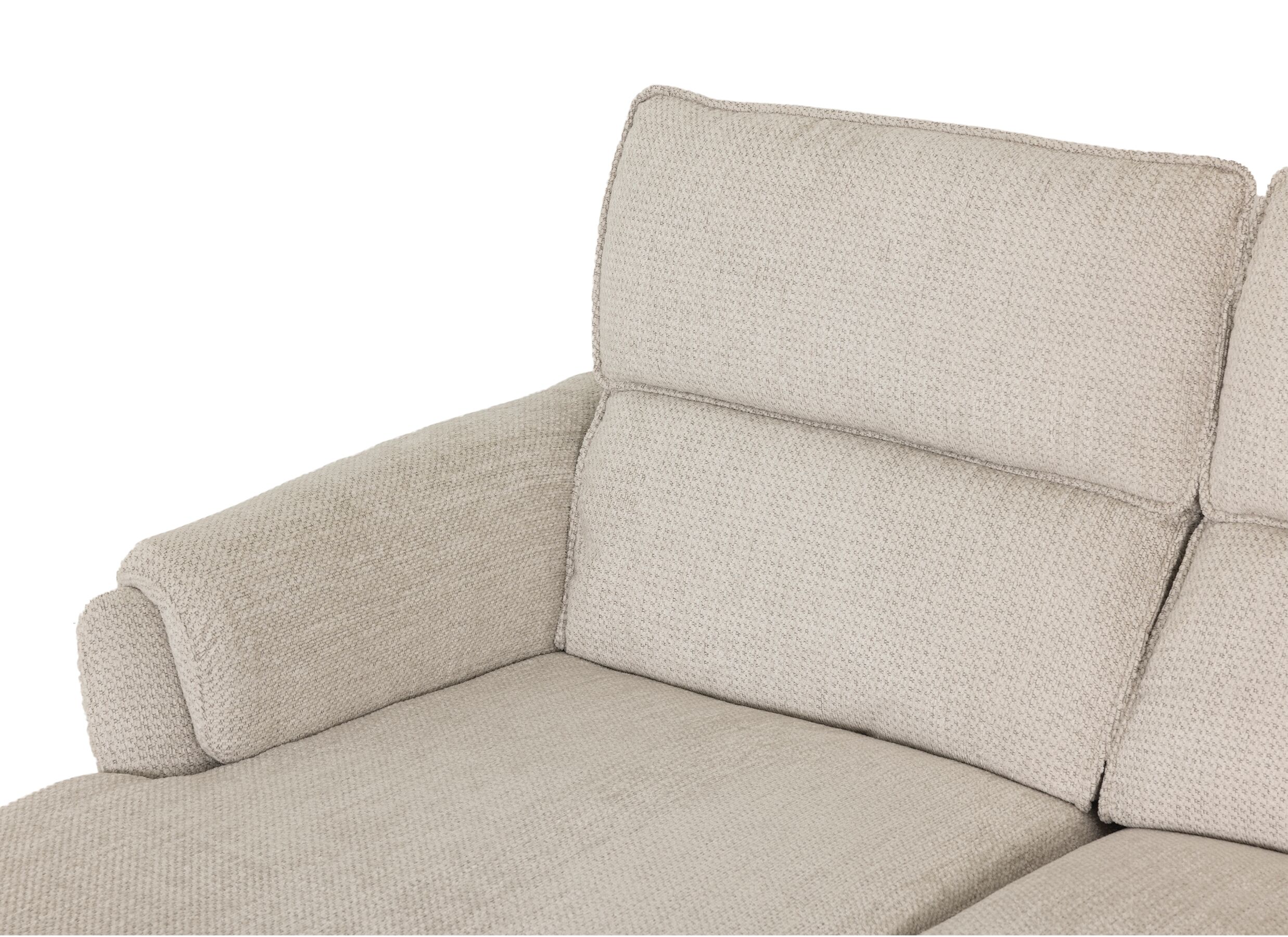 Detailfoto - Hoeksalon Kenobi 239x164cm - stof - lichtgrijs met relax