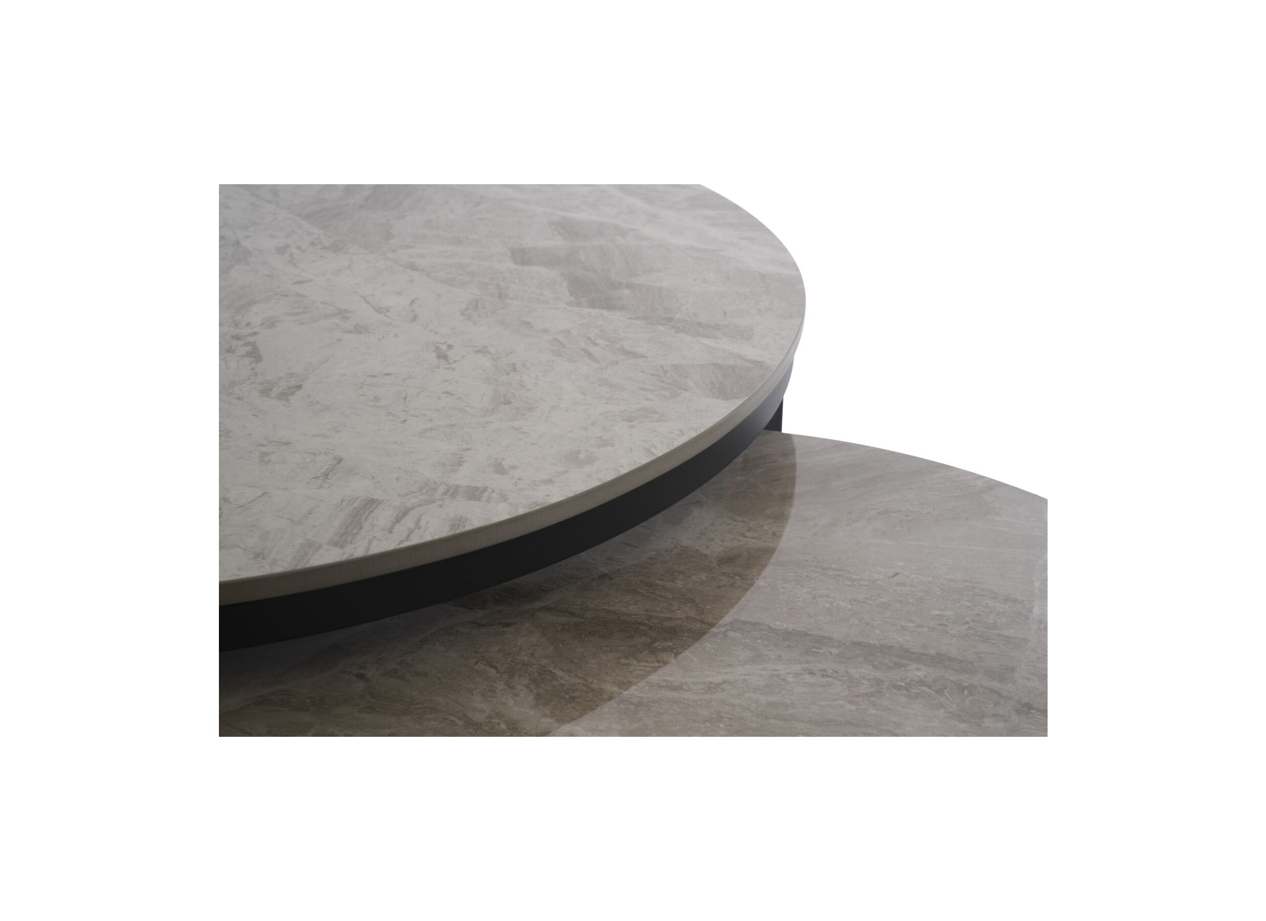 Salontafel rond grijs set van 2