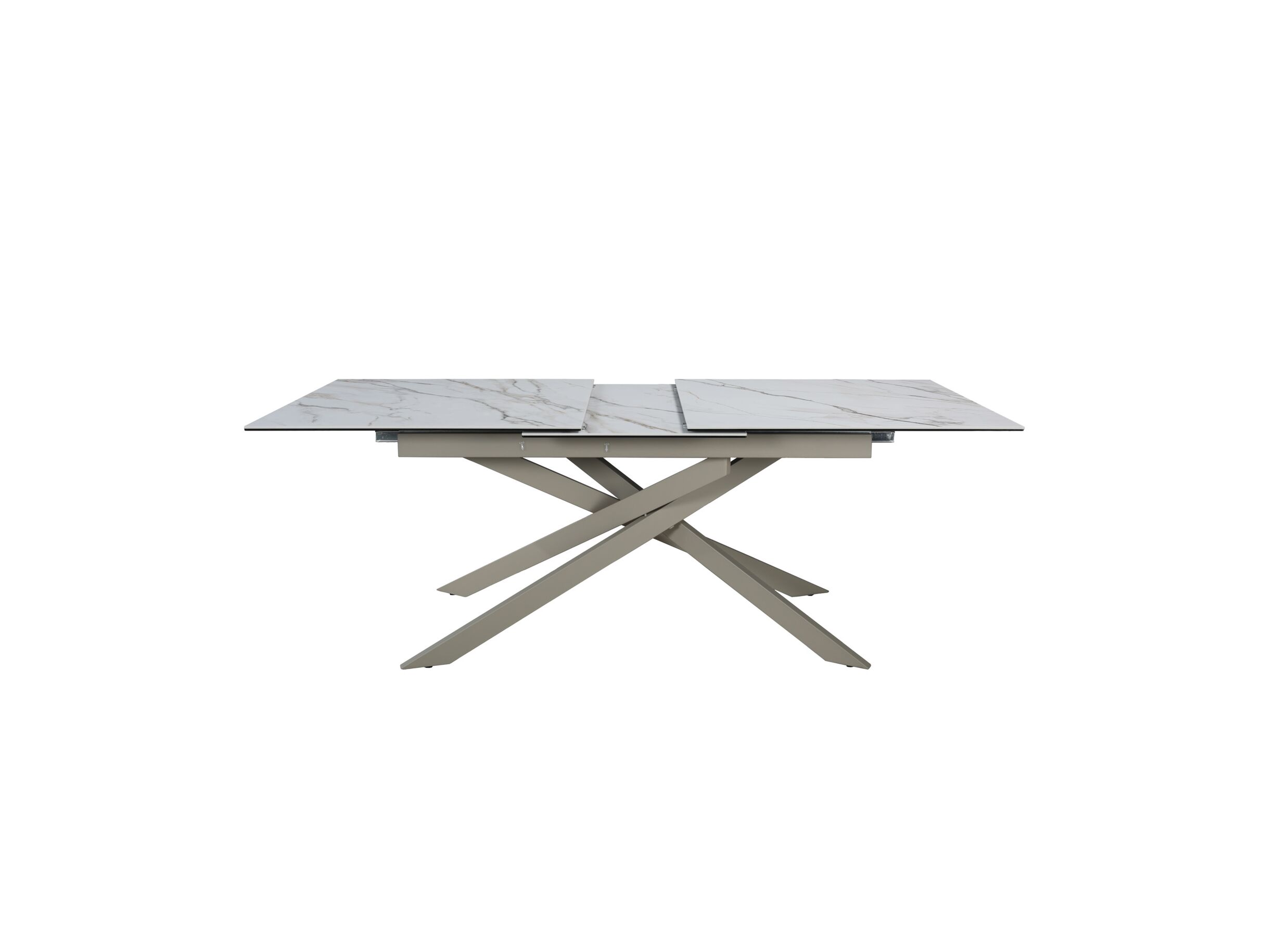 Aperçu - Table Gantia 180/240x90x76cm - céramique & verre - blanc or noir