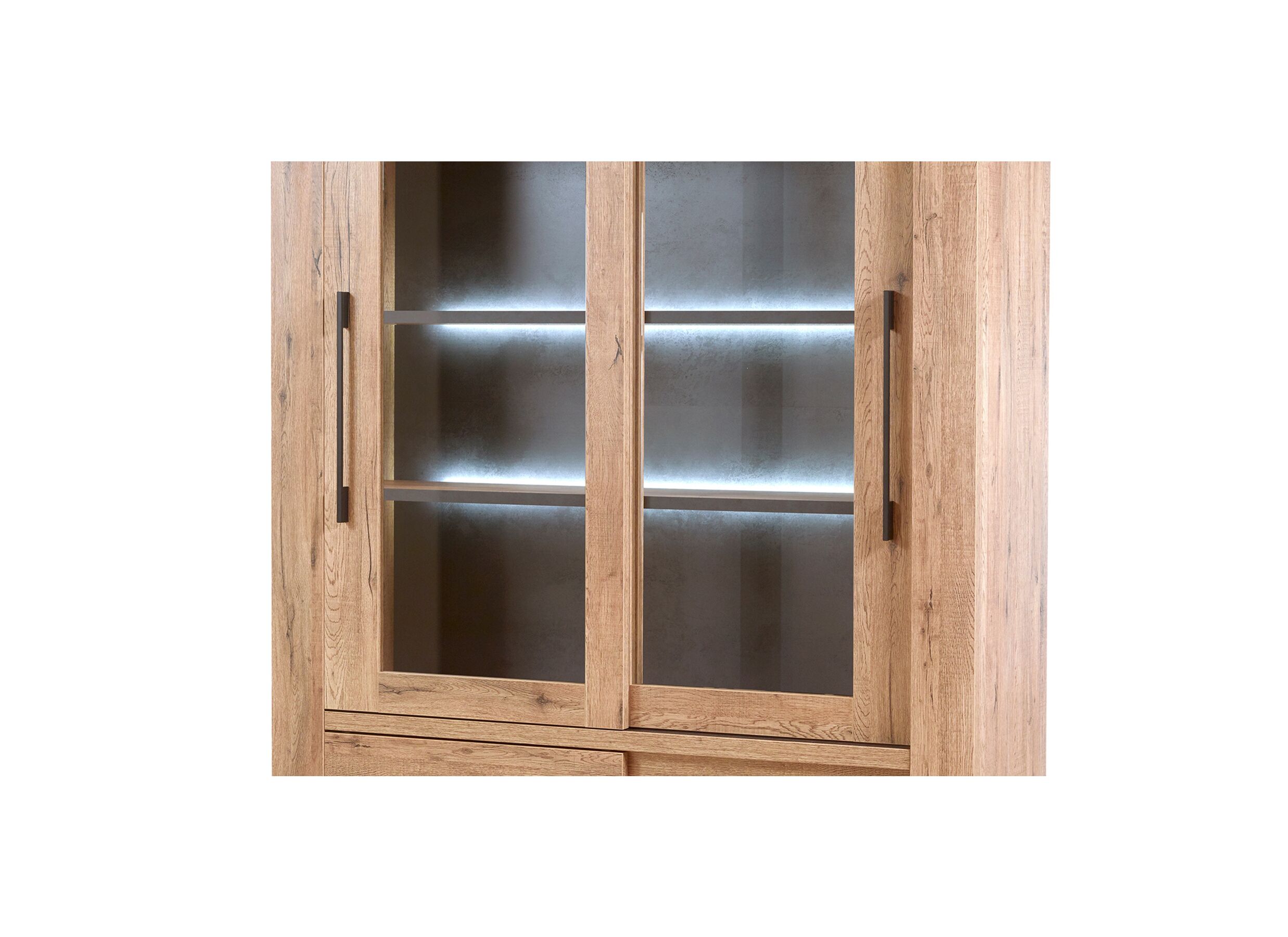 Vitrinekast Otto 146cm - decor - scarlet eik