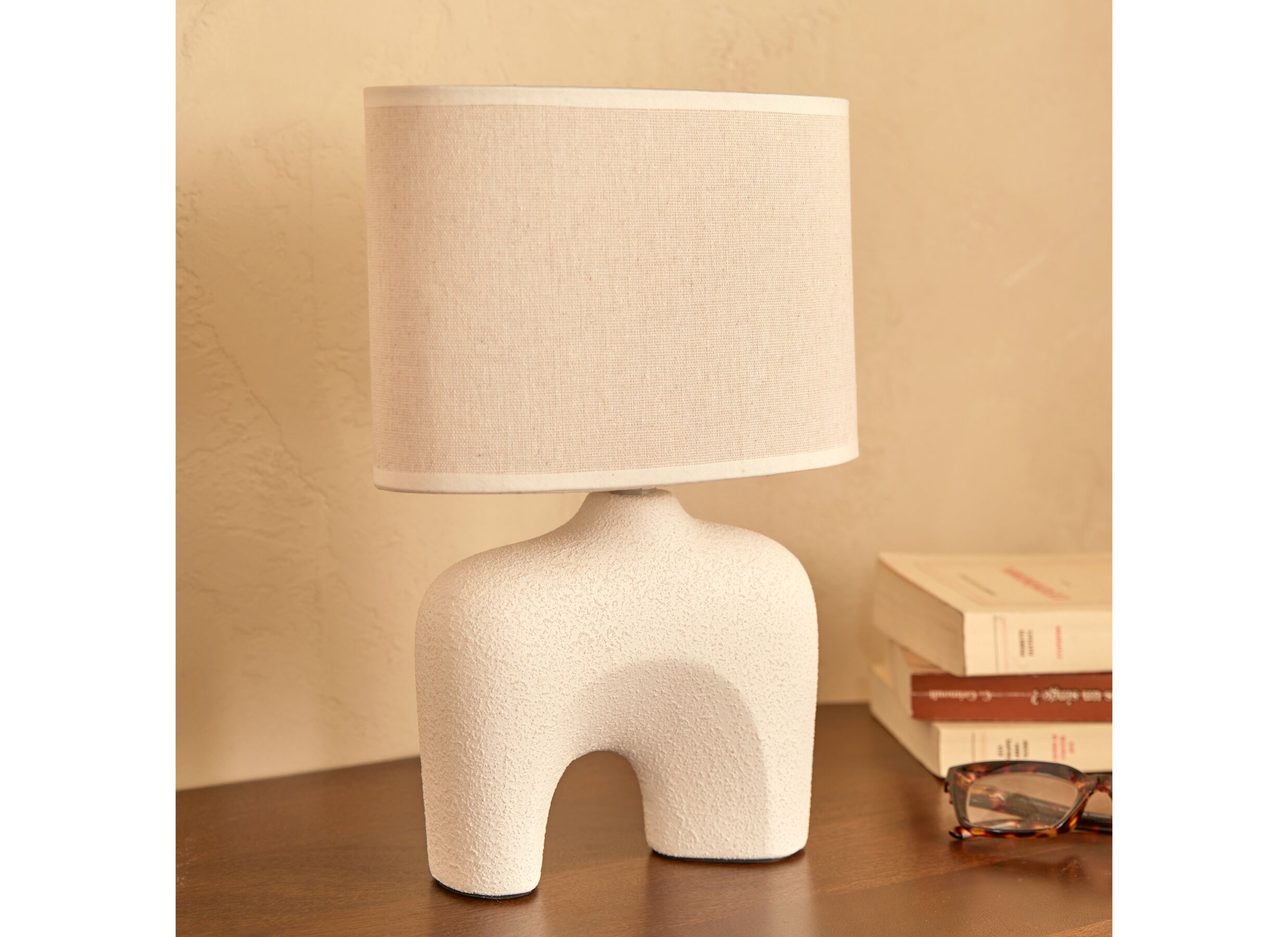 Foto ambiance - Lampe de table Gaby H31,5cm E14 - stoneware - blanc