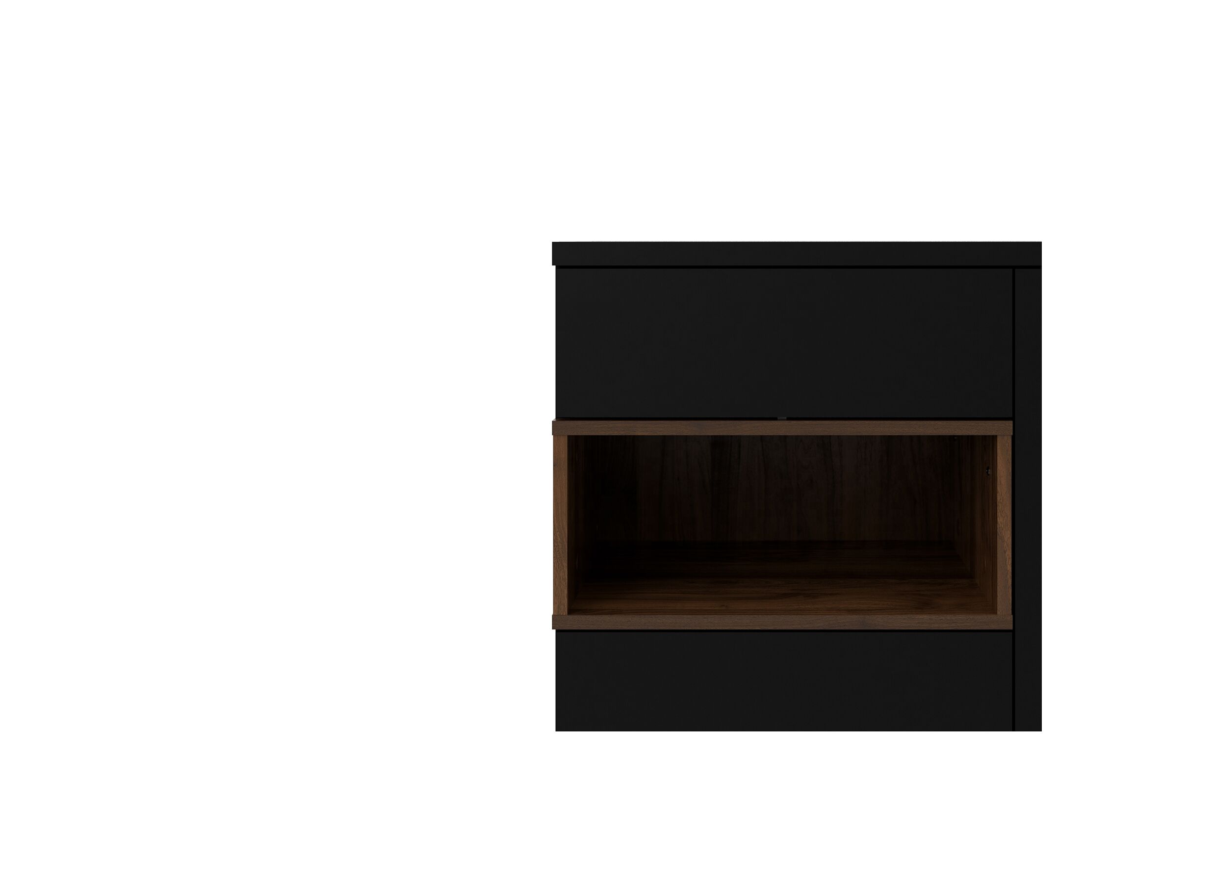 Buffet Roomers 89cm - panneau de particules - noir & noix