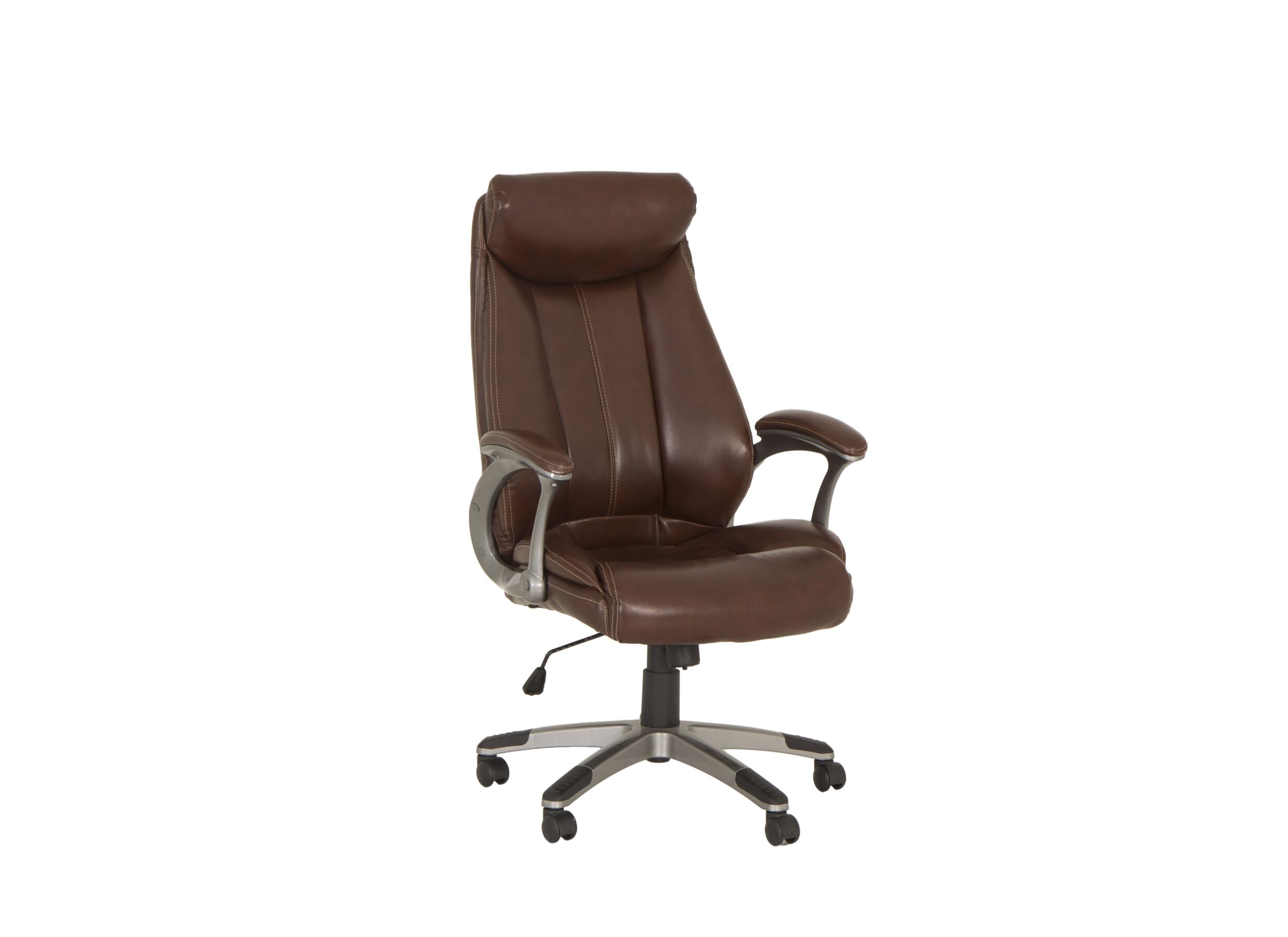 Chaise de bureau Captain 66x66x124cm - similicuir - marron
