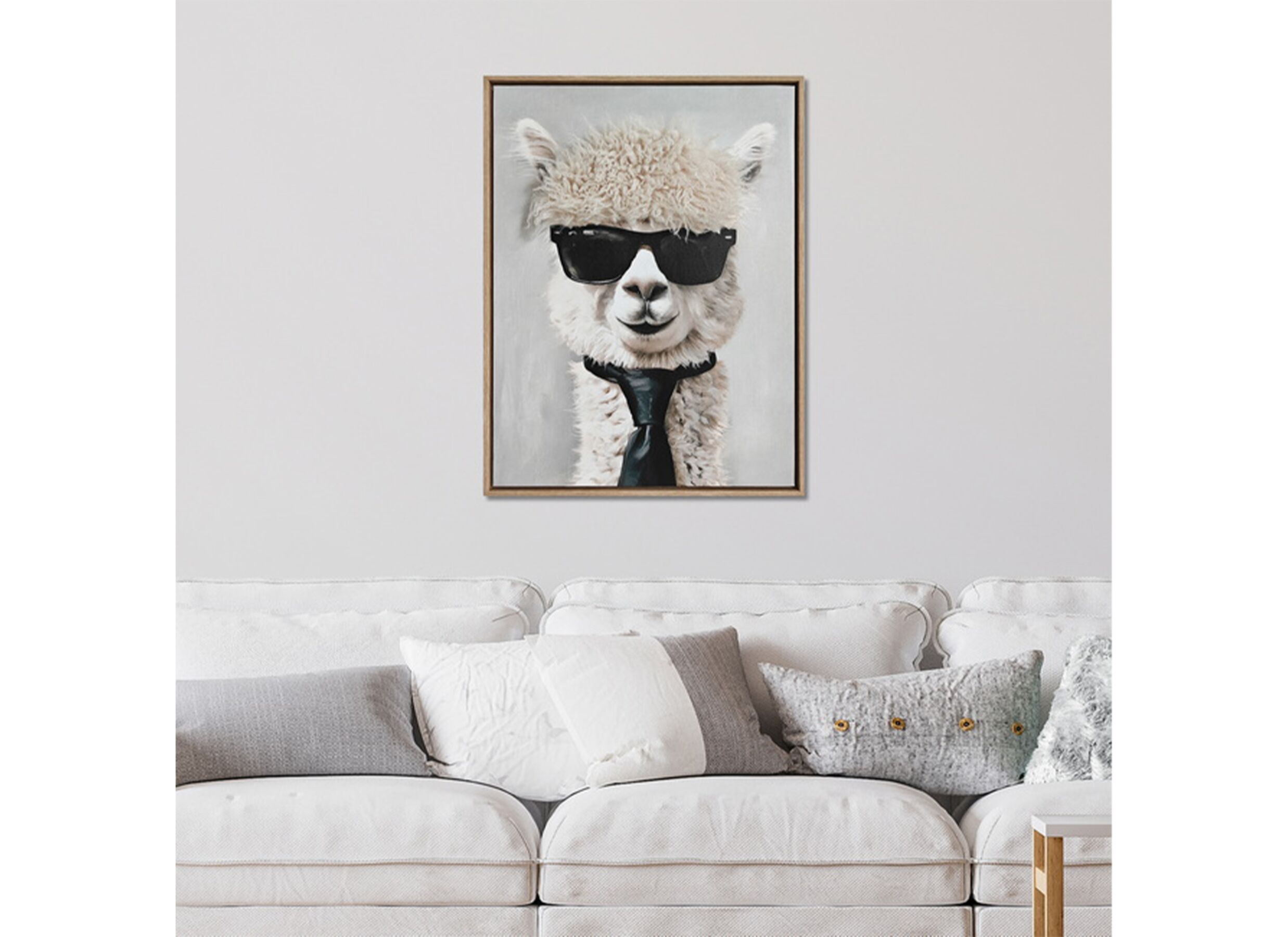 Foto ambiance - Impression sur toile Sunglasses Lama 3D 45x60cm