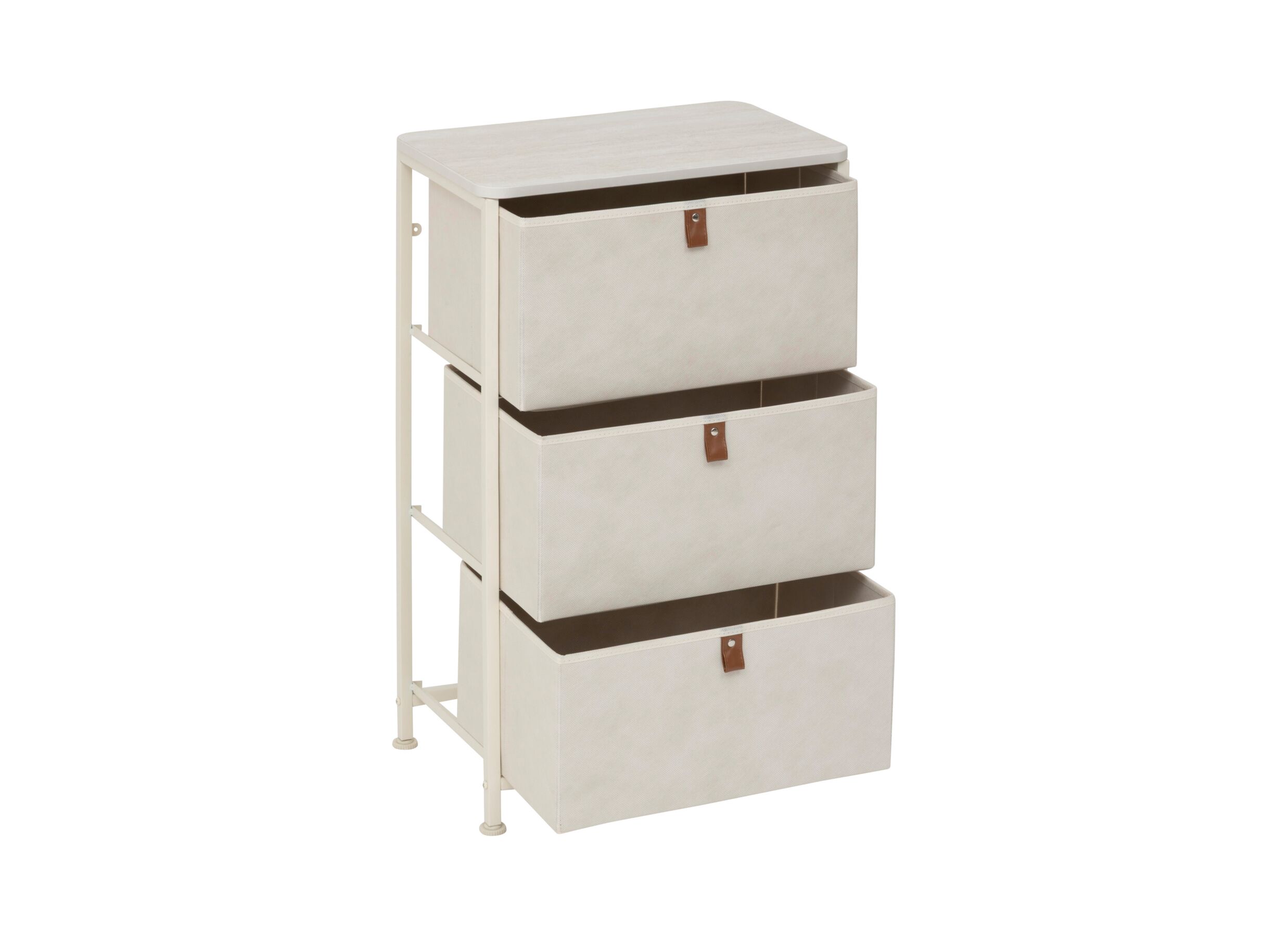 Disposition - Commode Tissa 45x30x73cm - acier & MDF - beige