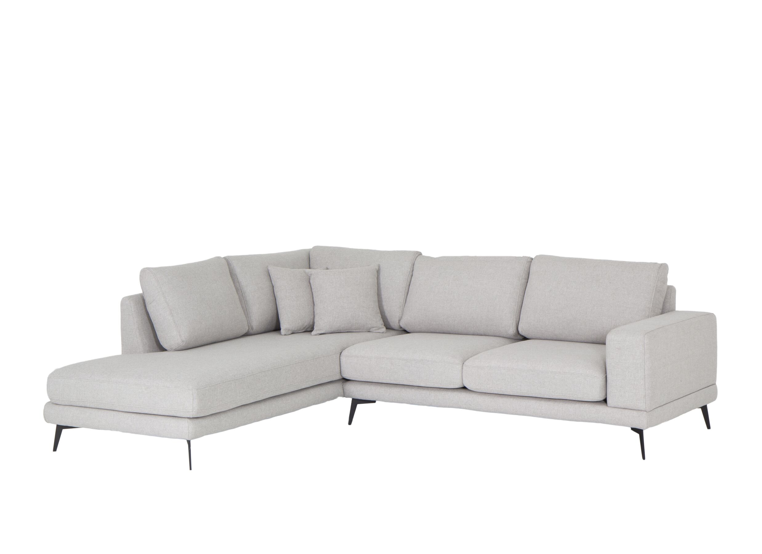 Canapé d'angle Eston tissu gris clair - Canapé d'angle Eston 284x219cm - tissu - gris clair