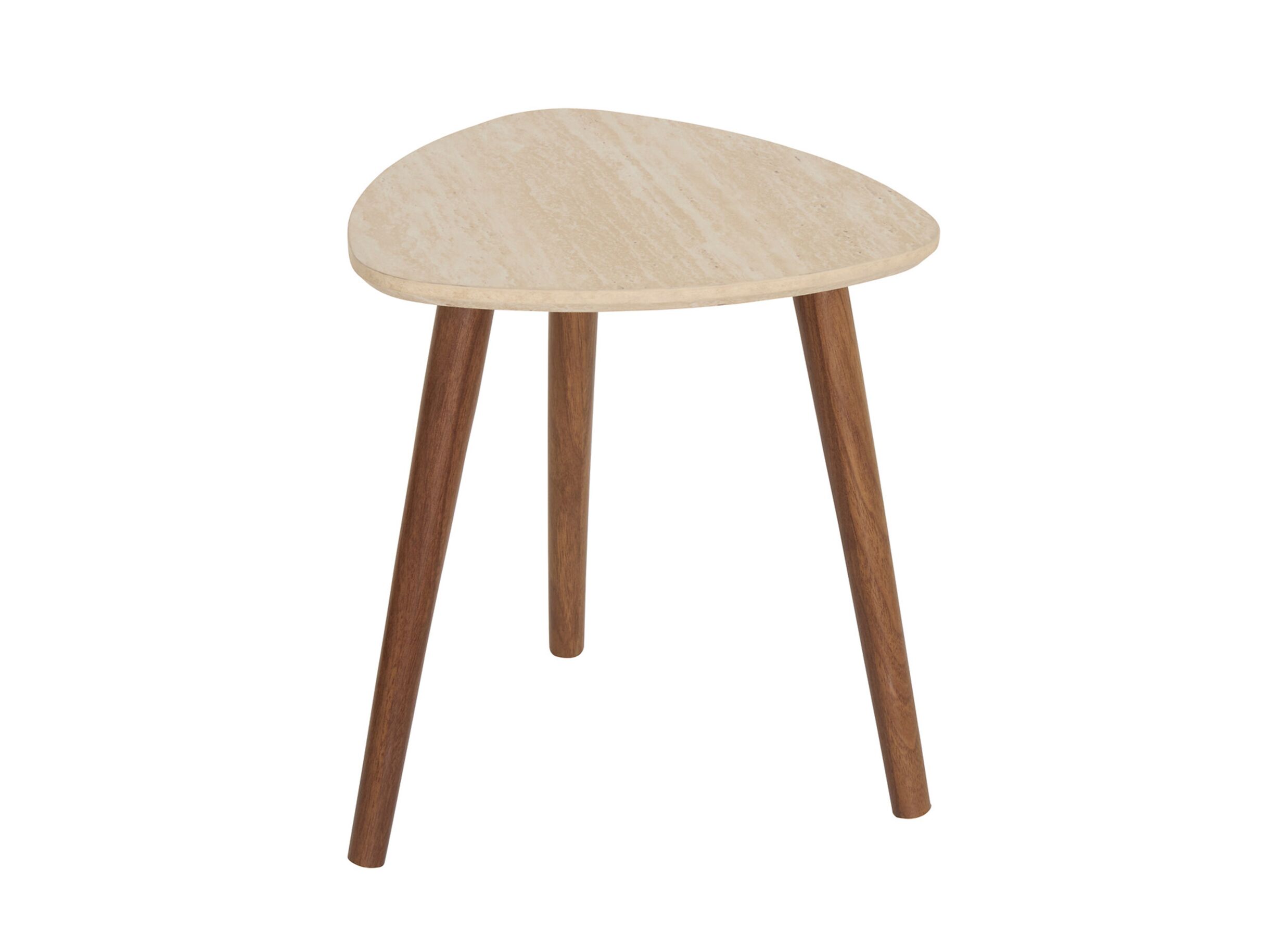 Overzichtsfoto - Bijzettafel Mileo 60x60x45cm - MDF - travertin look set van 3