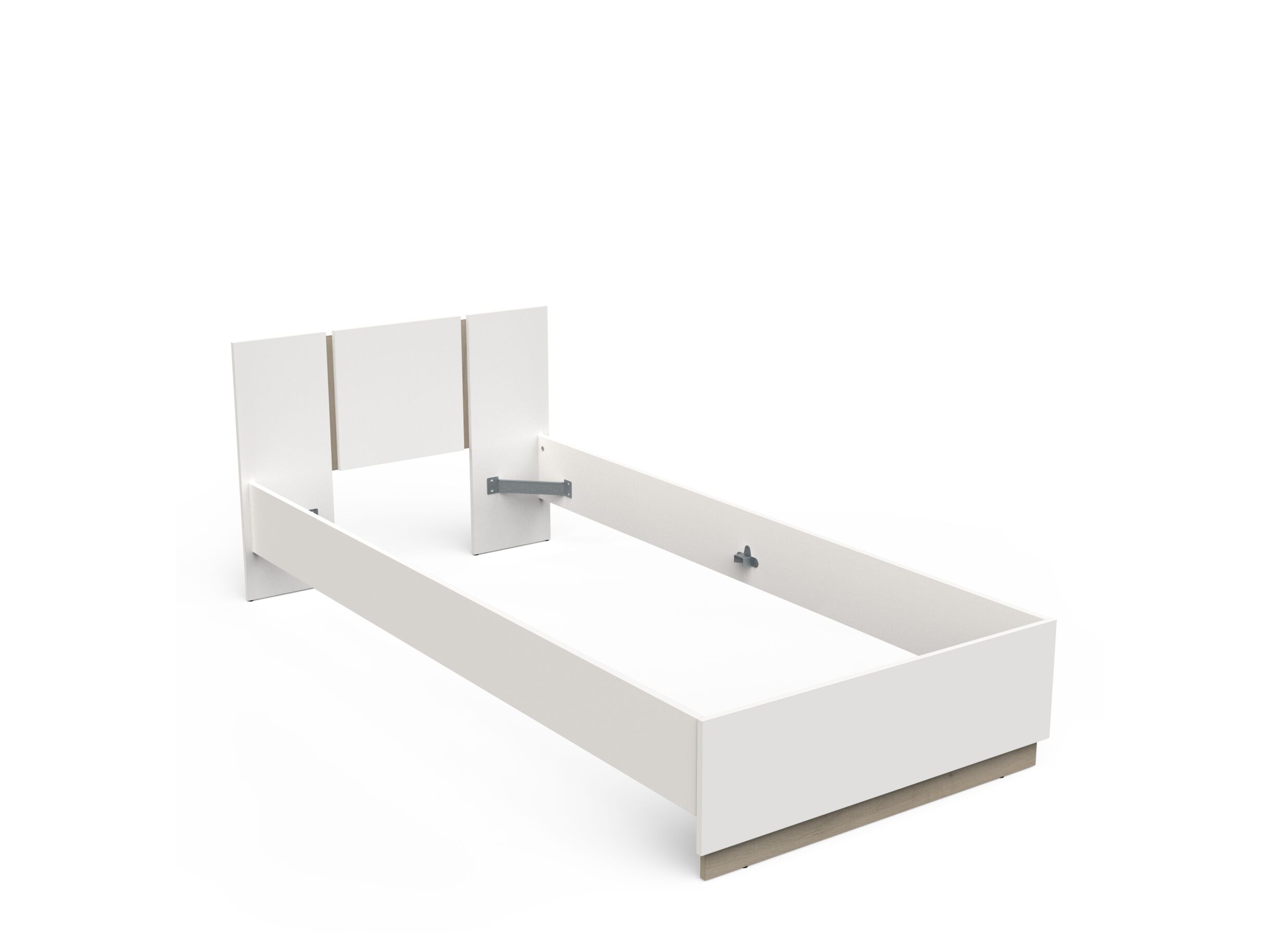 Aperçu - Lit Watson 90x200 - décor - blanc & chêne kronberg