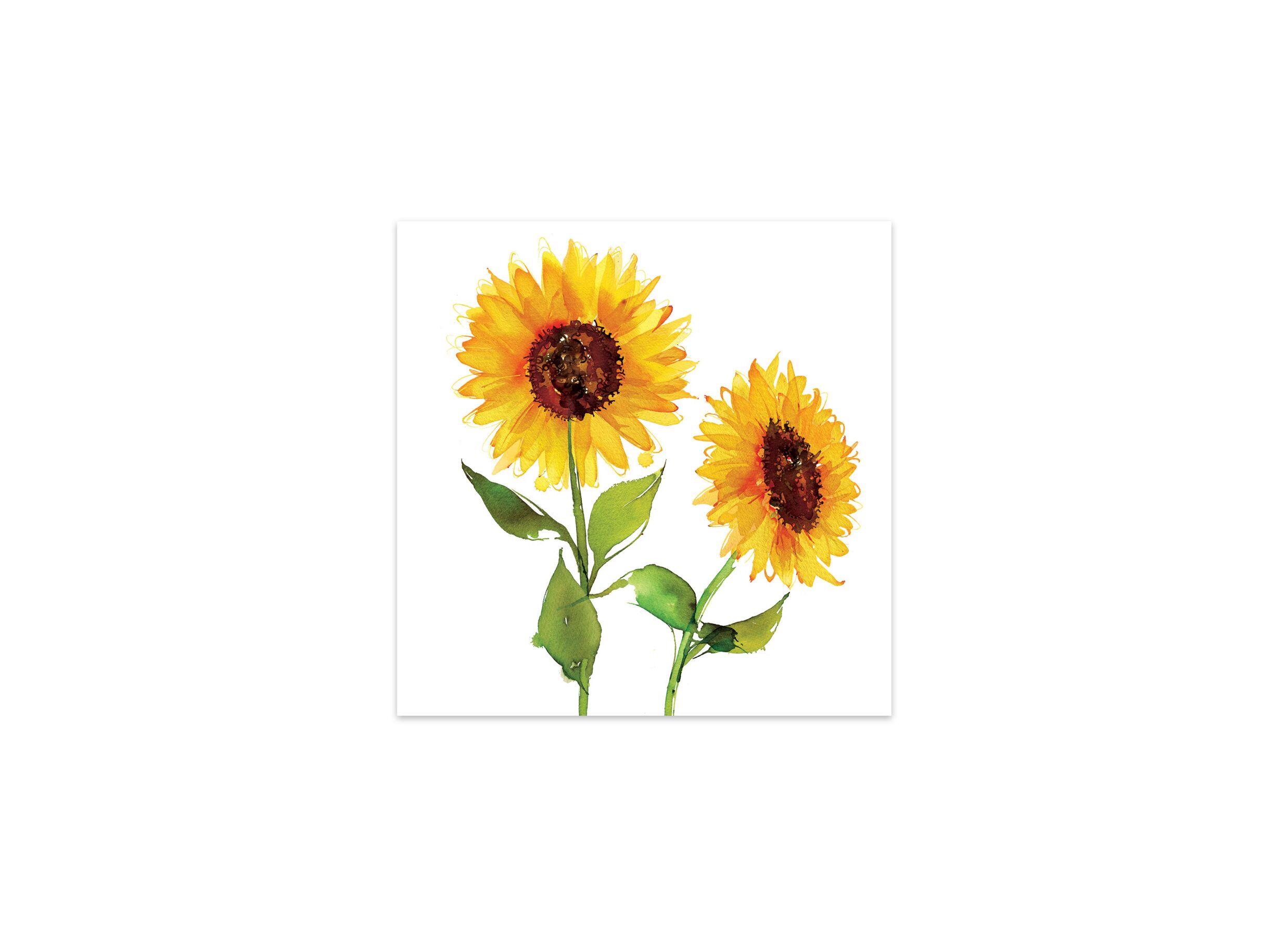 Serviette Two Sunflowers 33x33cm - papier - multicolor 20 stuks - Serviette Two Sunflowers 33x33cm - papier - multicolore 20 pièces