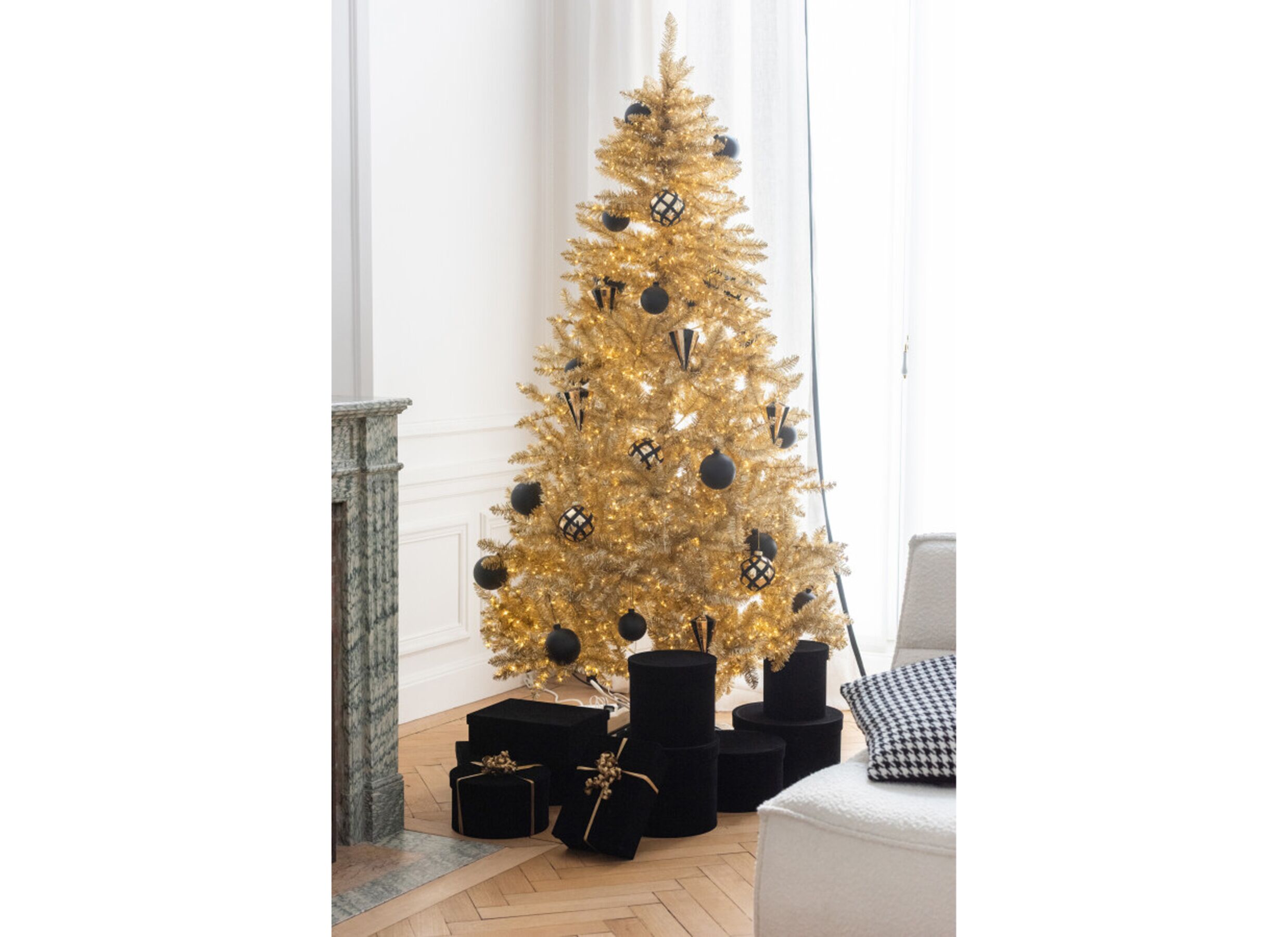 Foto ambiance - Arbre de Noël Ø95x150cm - PVC - or