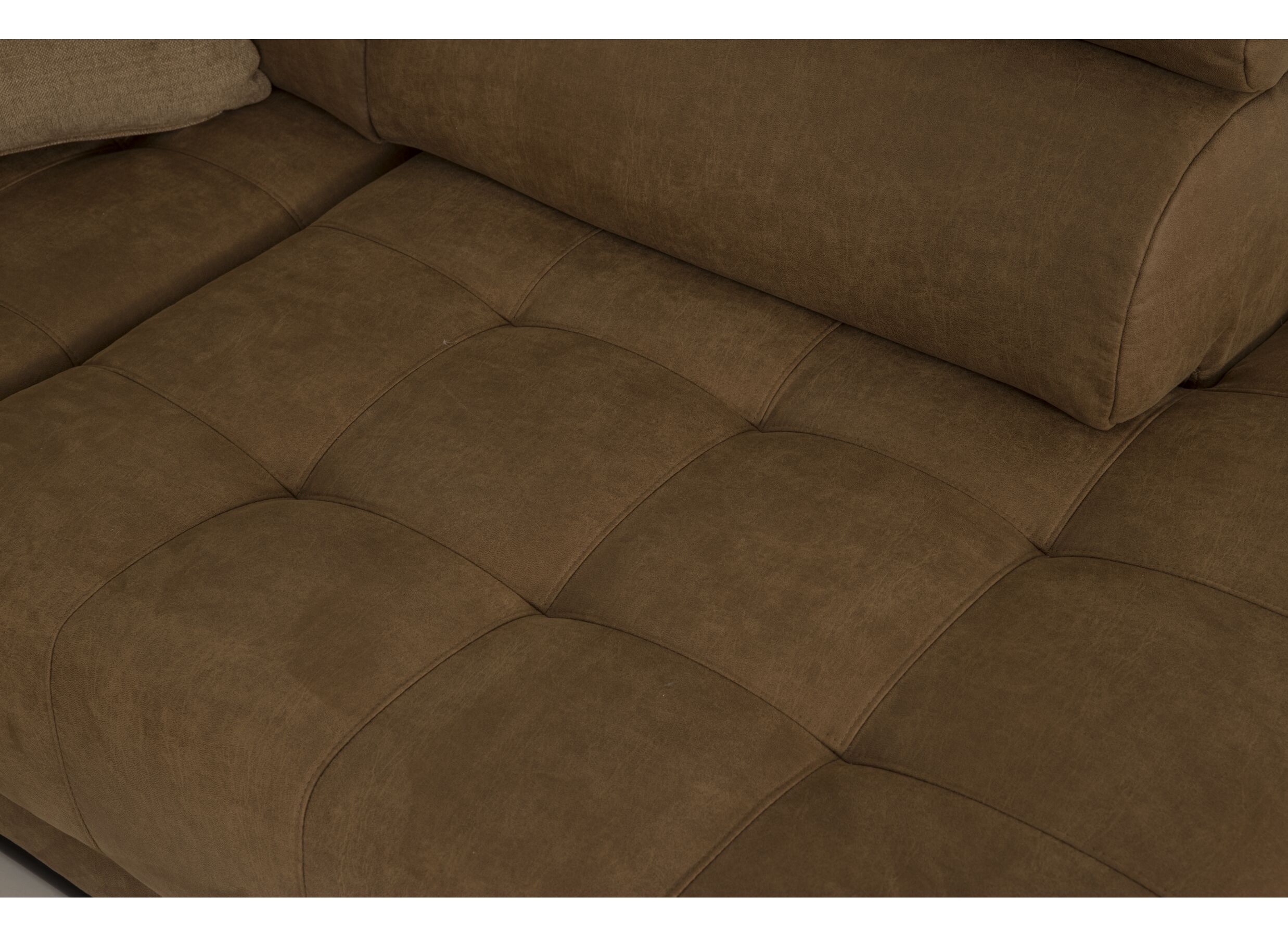 Canapé d'angle Rimini 388x224cm - tissu - cognac