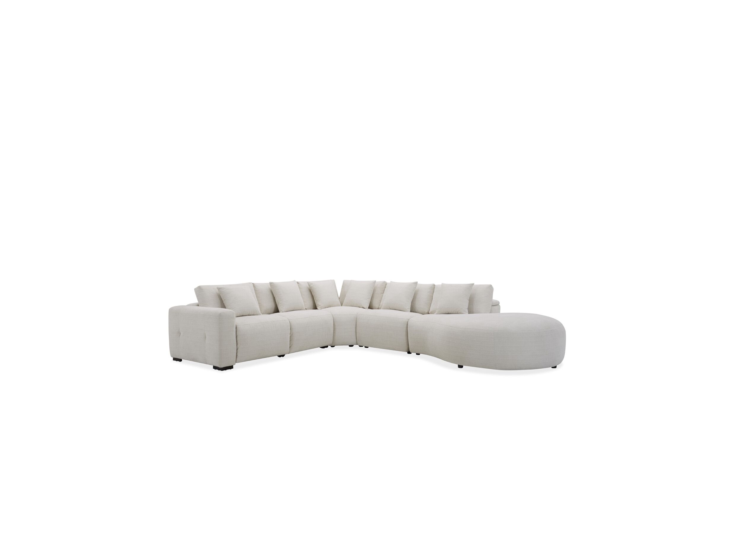 Hoeksalon Down 297x370cm - stof - crème met relax - Hoeksalon Down 297x370cm - stof - crème met relax
