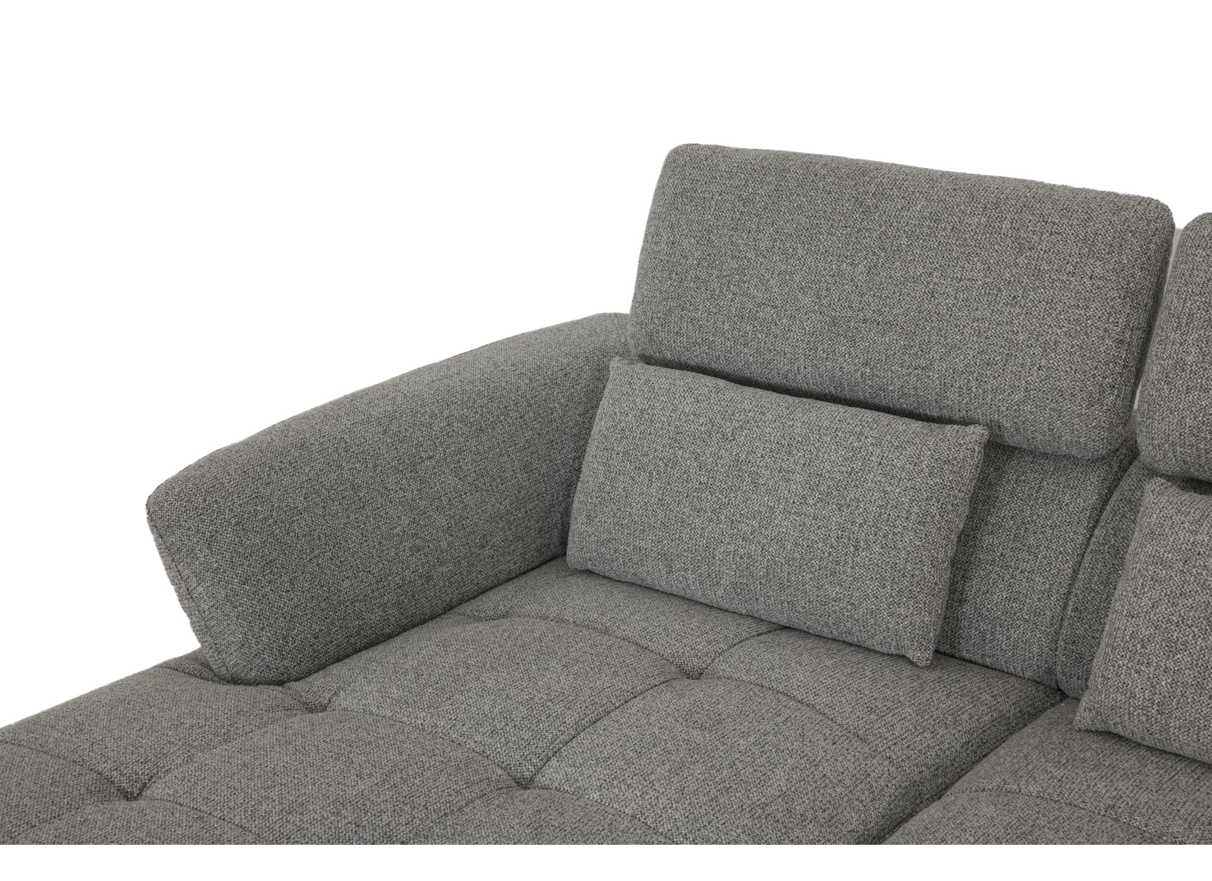 Detail - Canapé d'angle Hedda 283x188cm - tissu - gris foncé