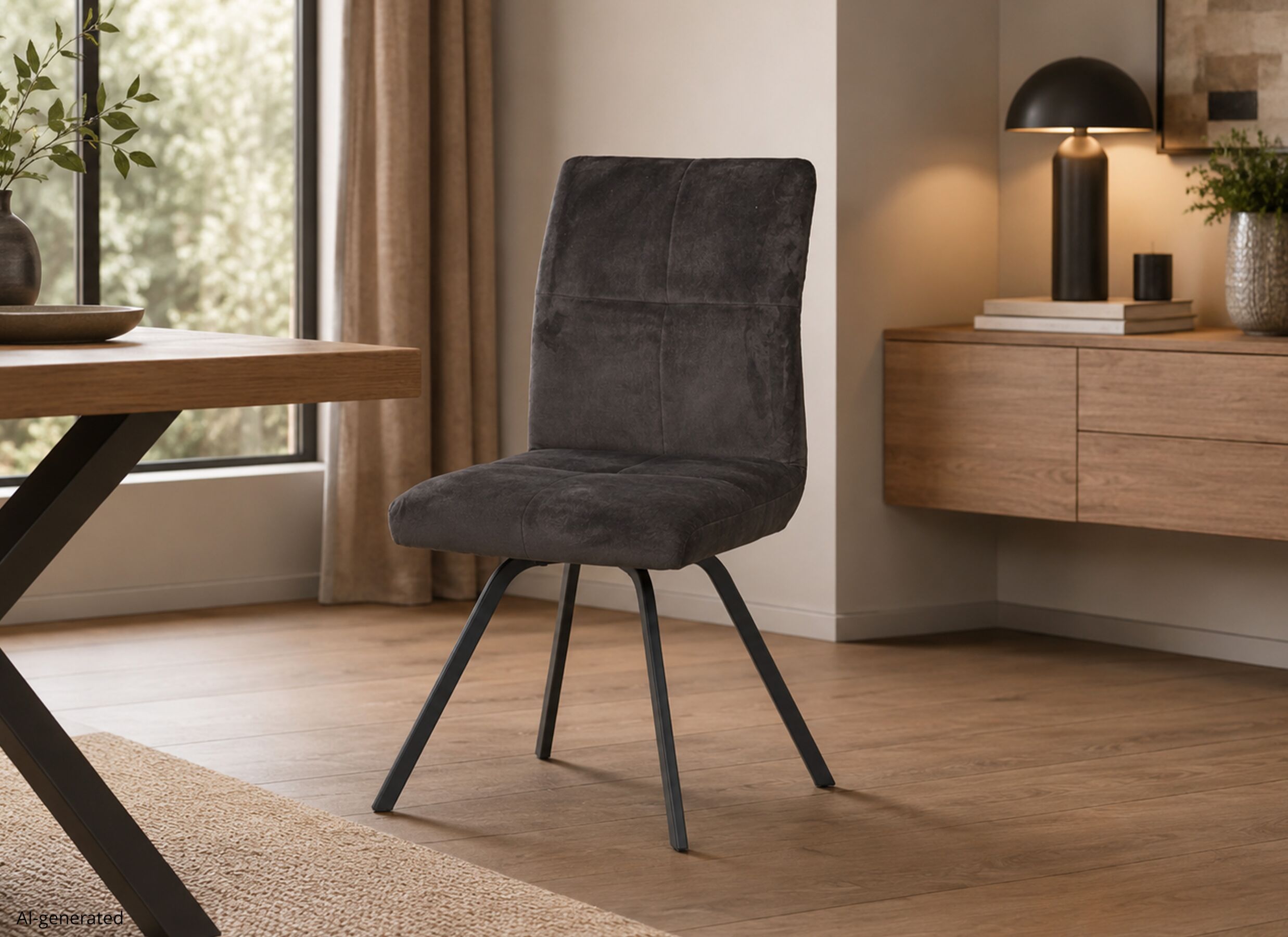 AI Generated - Chaise Adore 46x60x87cm - tissu - anthracite