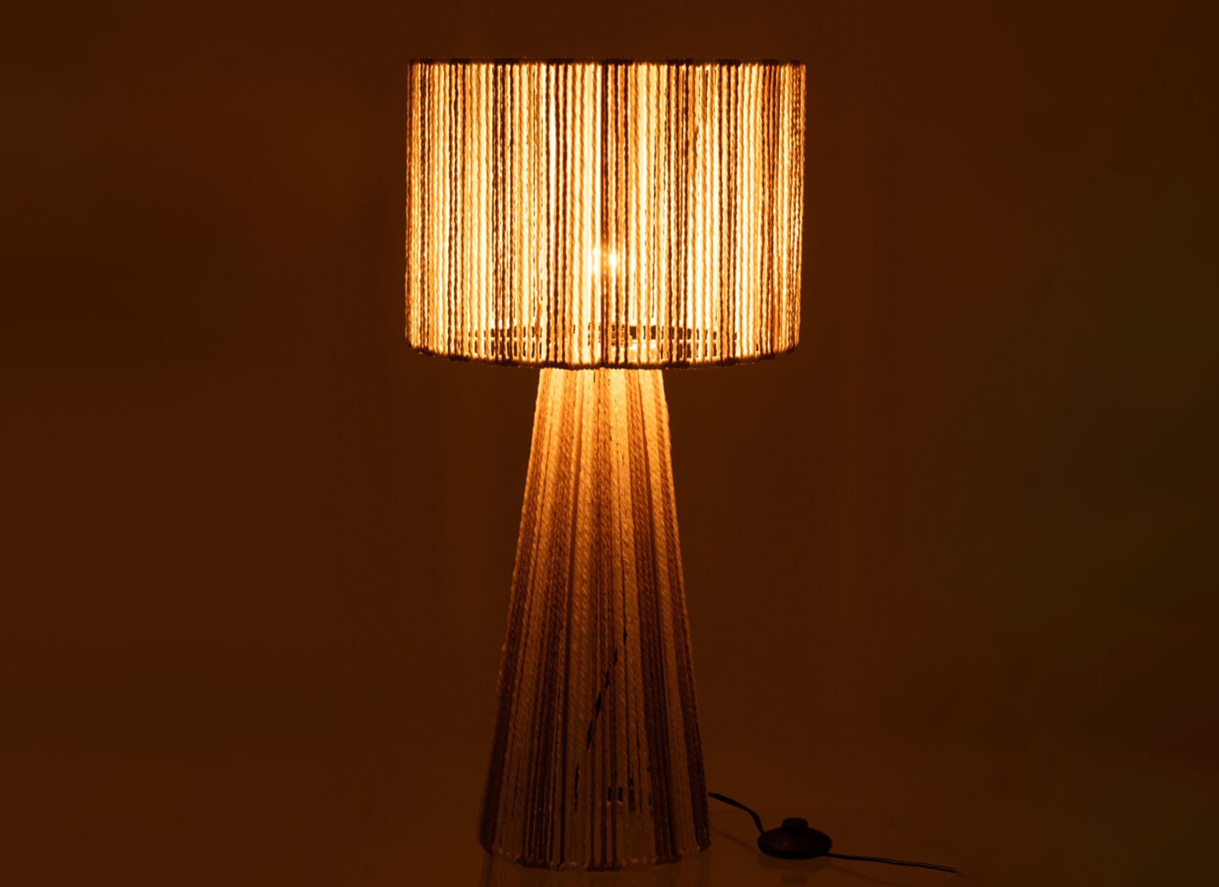 Foto ambiance - Lampe de table E27 H69cm - papier - blanc & naturel