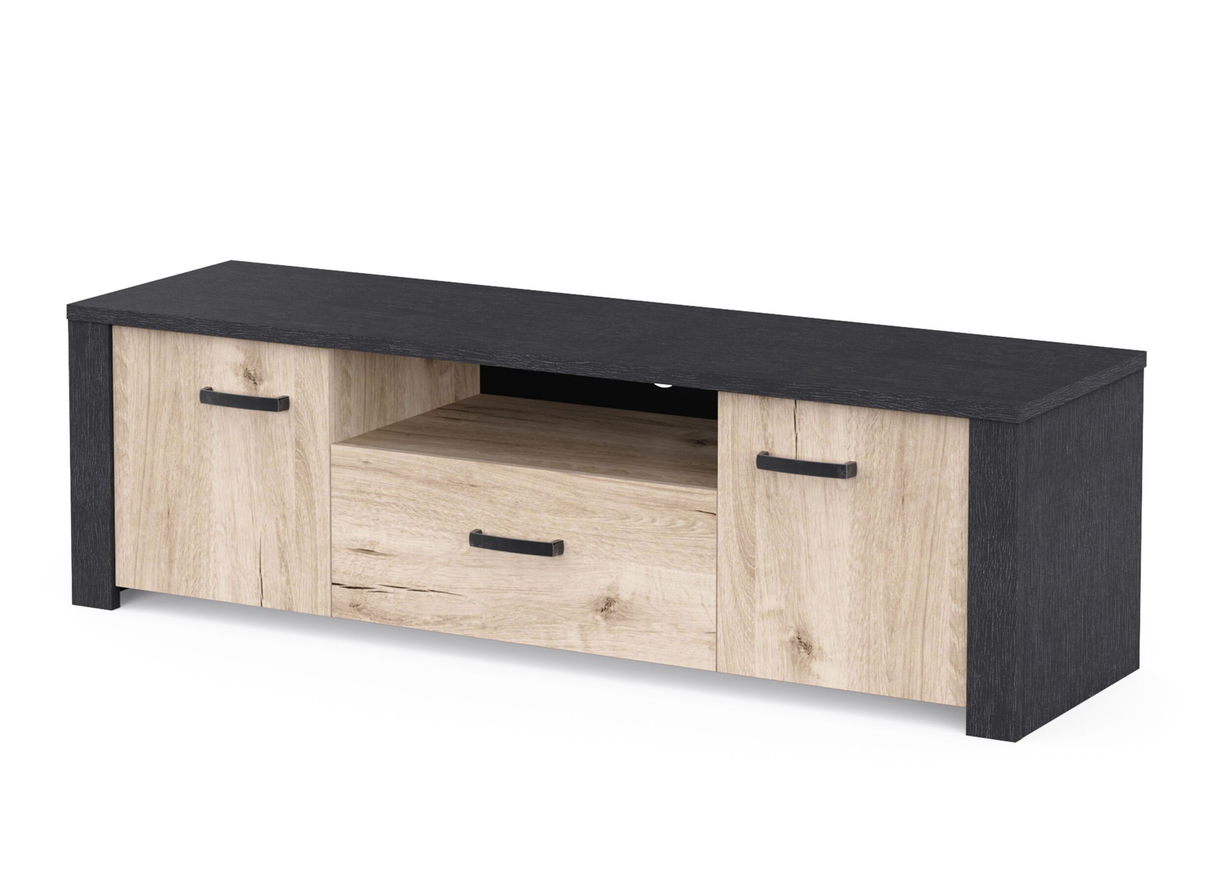 Overzichtsfoto - Tv-meubel Aubrac 148cm - decor - royal oak & ebben