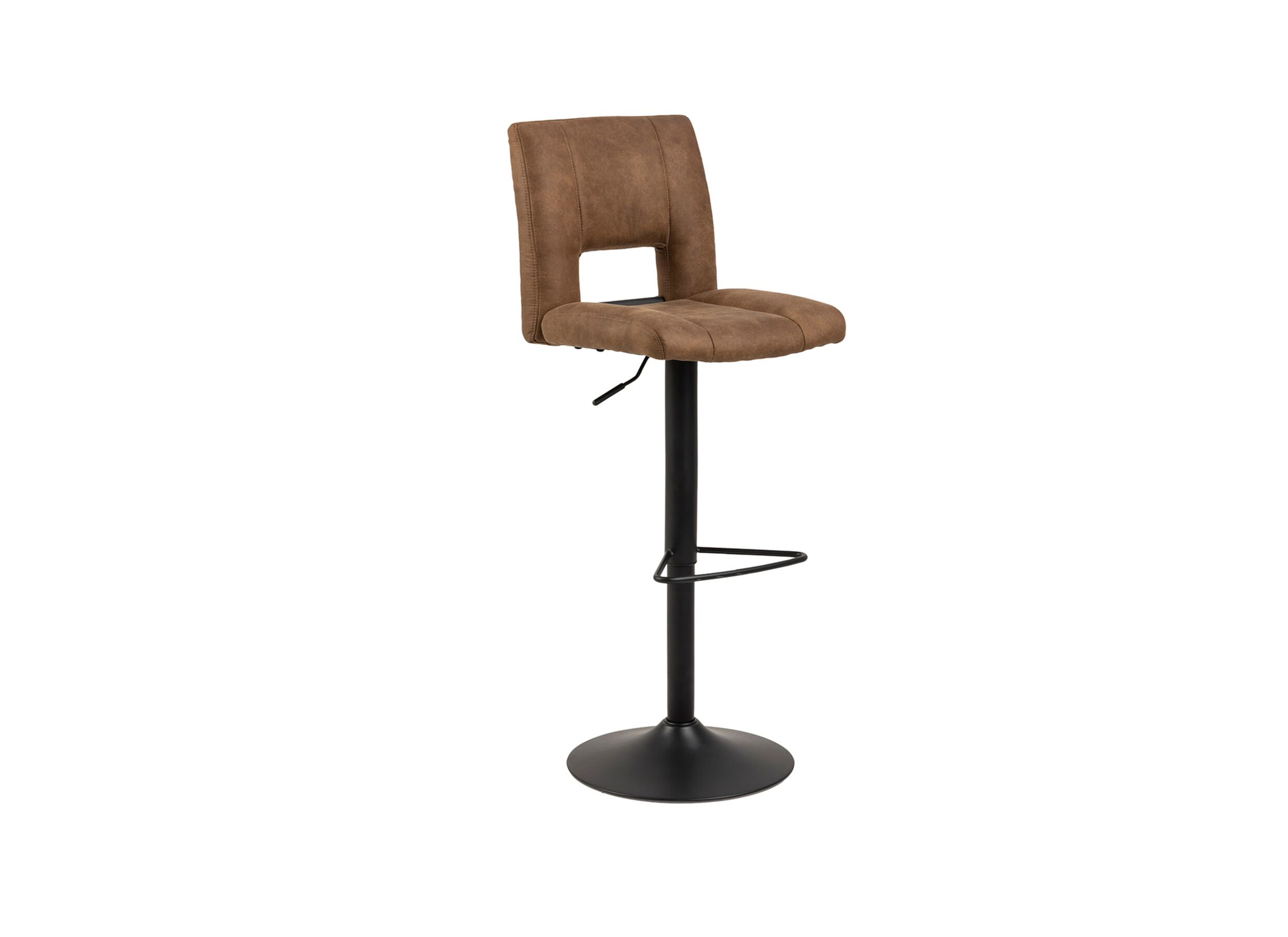 Chaise de bar HA62-83cm aspect cuir brun clair - Chaise de bar HA62-83cm - similicuir - brun clair