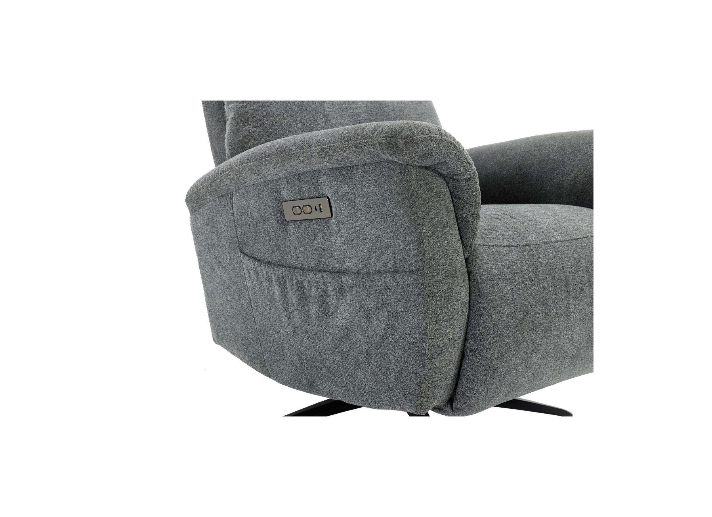 Detailfoto - Relaxzetel Tonga elektrisch - polyestervezel - grijs