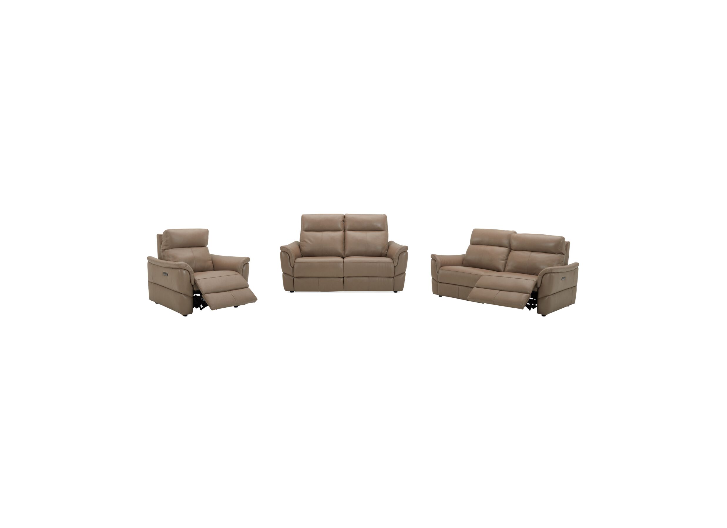Canapé Back 3+2+1 places cuir camel avec relax - Canapé Back 3+2+1 places - cuir - camel avec relax