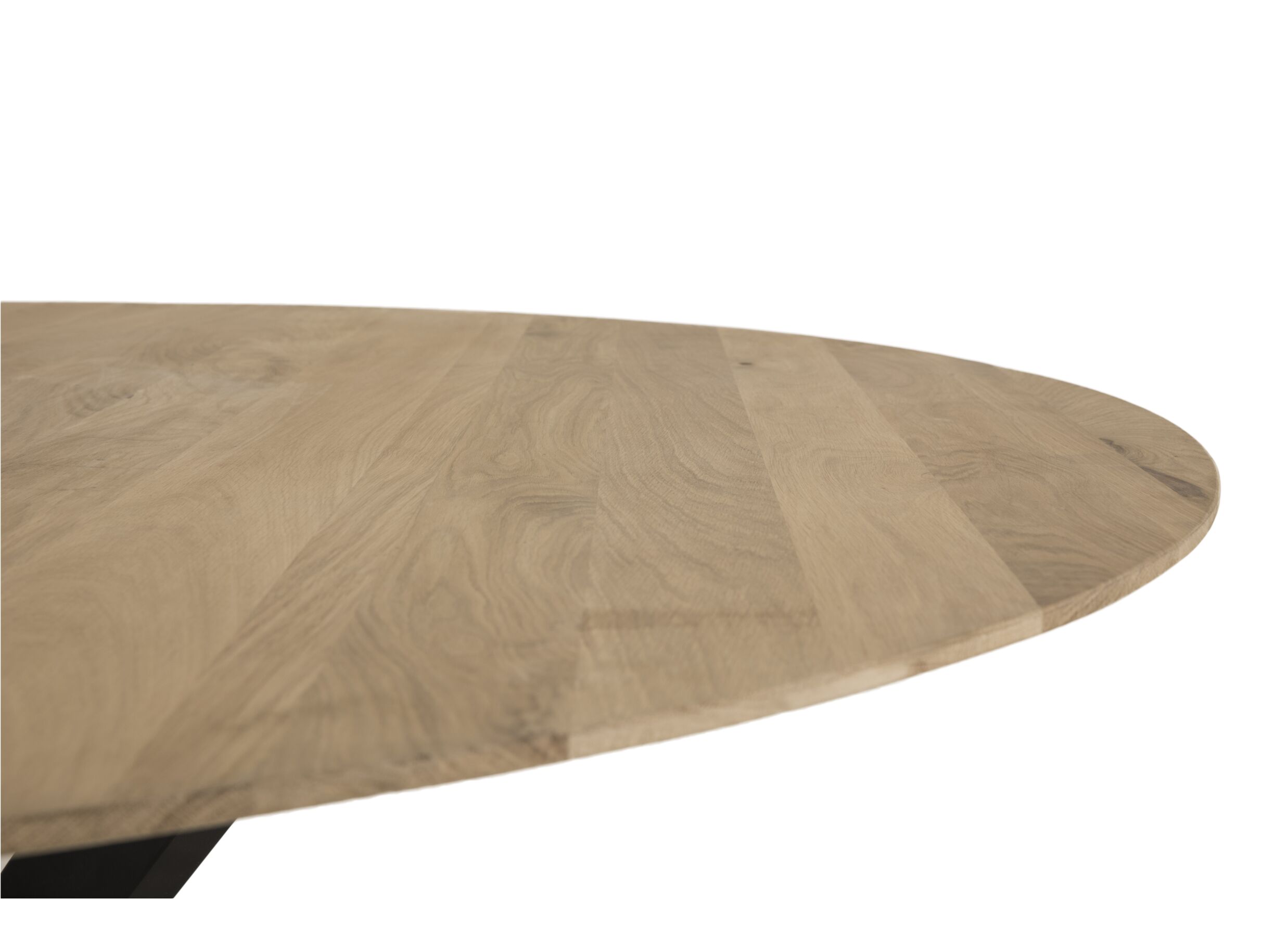 Detail - Table ronde Benedetta Ø130cm - chêne massif et métal - noir
