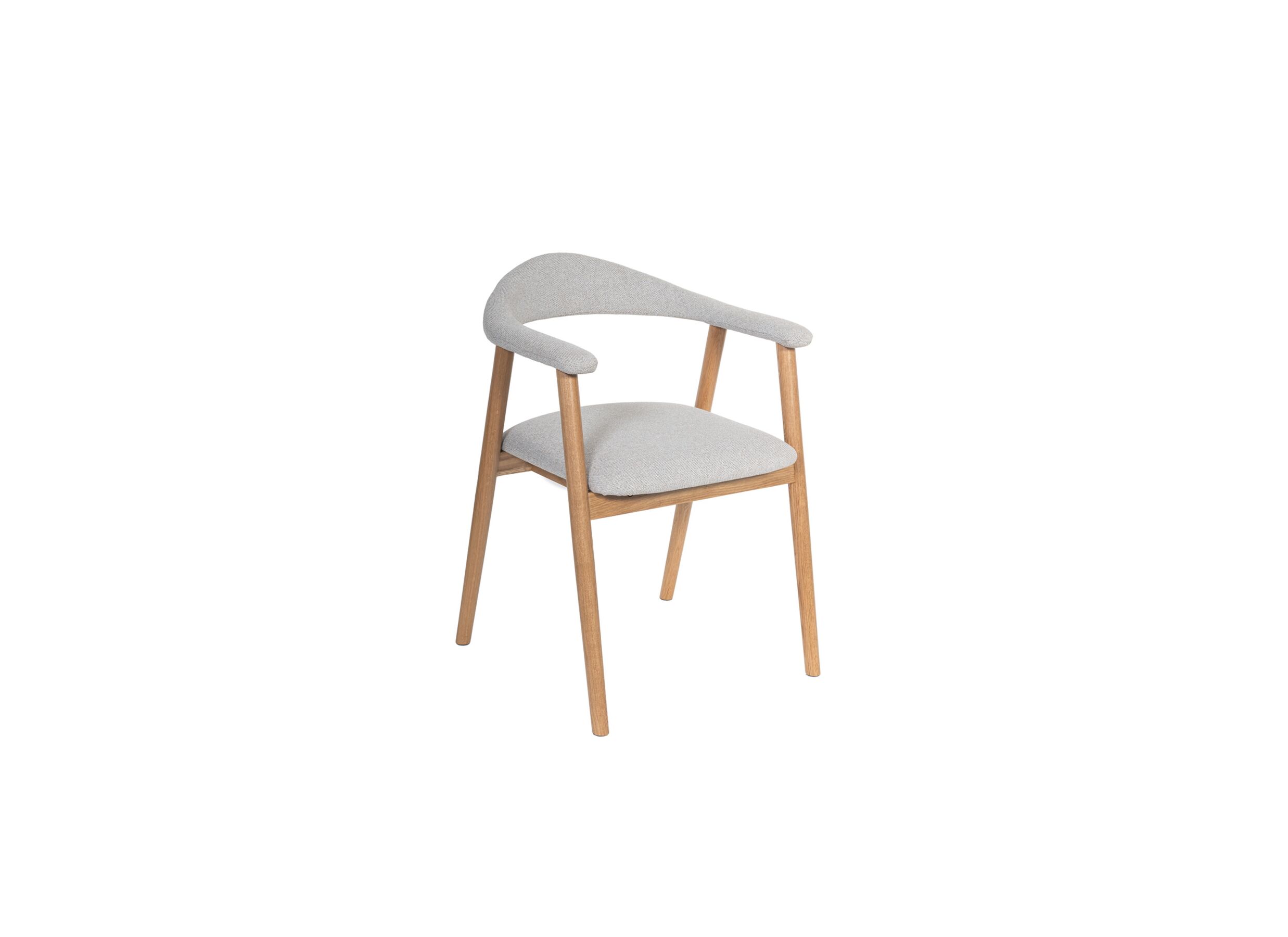 Stoel Herbie 56x55x73cm - eik massief & stof - beige - Stoel Herbie 56x55x73cm - eik massief & stof - beige