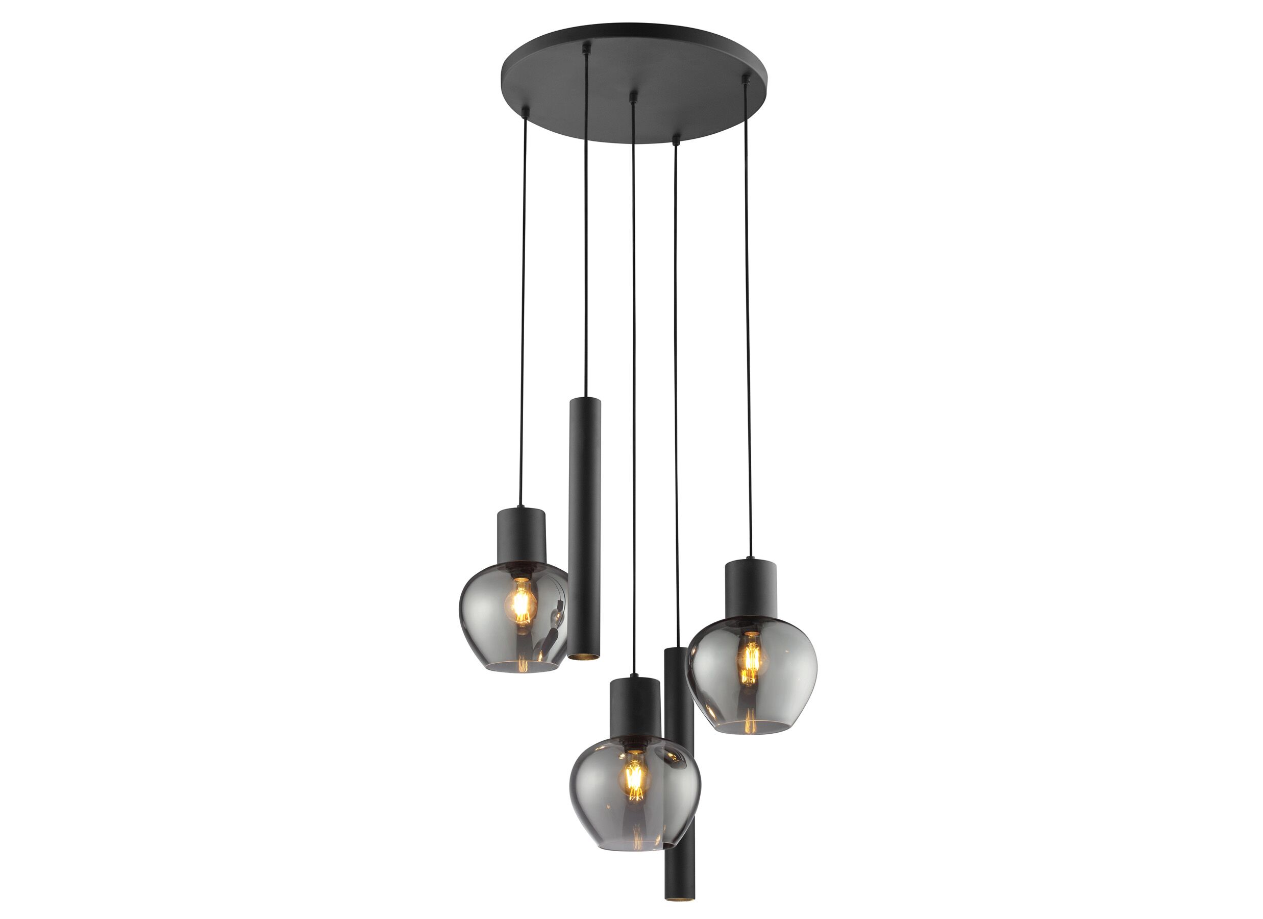 Hanglamp Ligari Ø60cm 5x35W E27 black smoked - Suspension Ligari Ø60cm 5x35W E27 black smoked