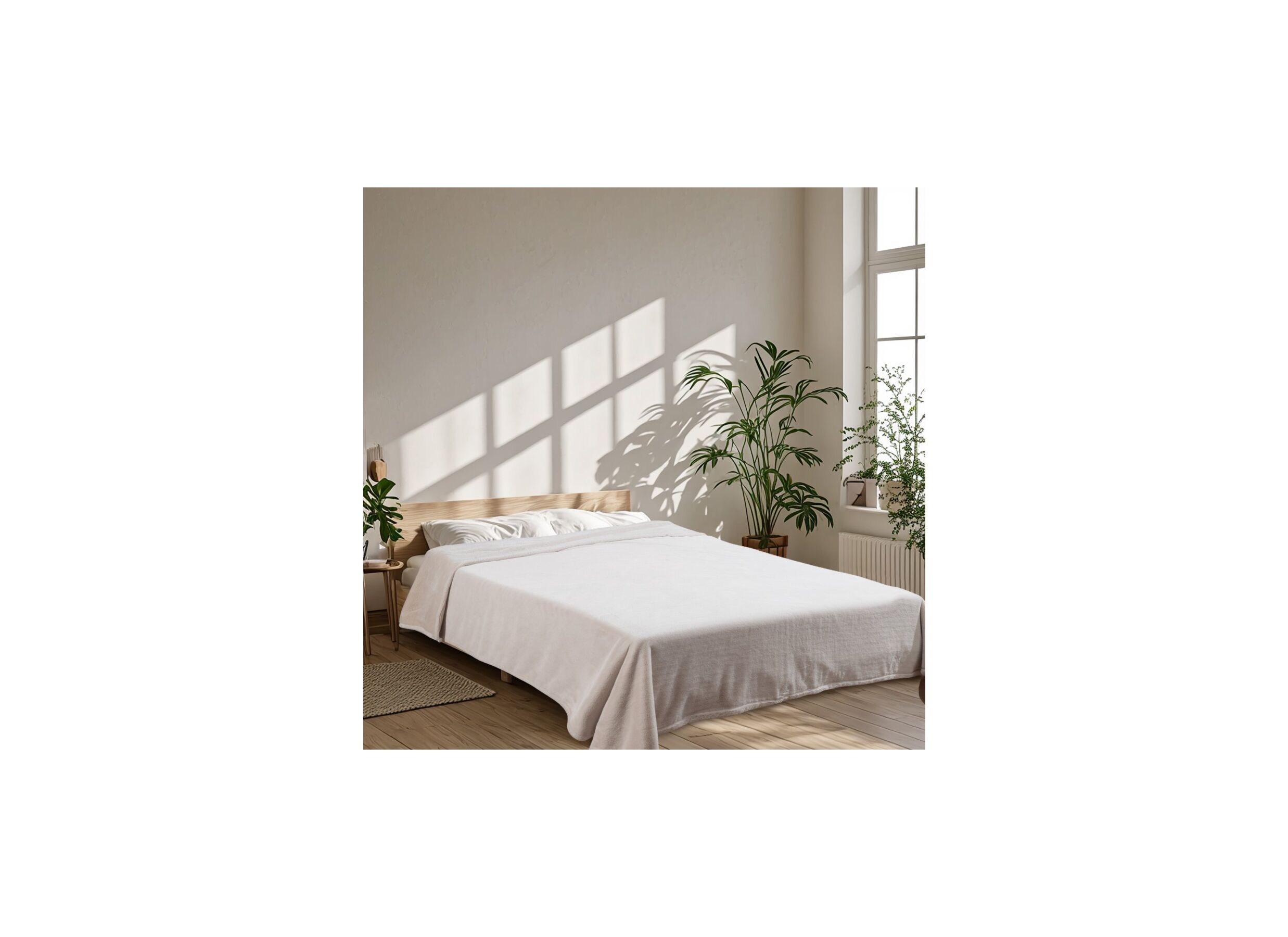 Foto ambiance - Plaid Oxford 150x200cm polyester beige