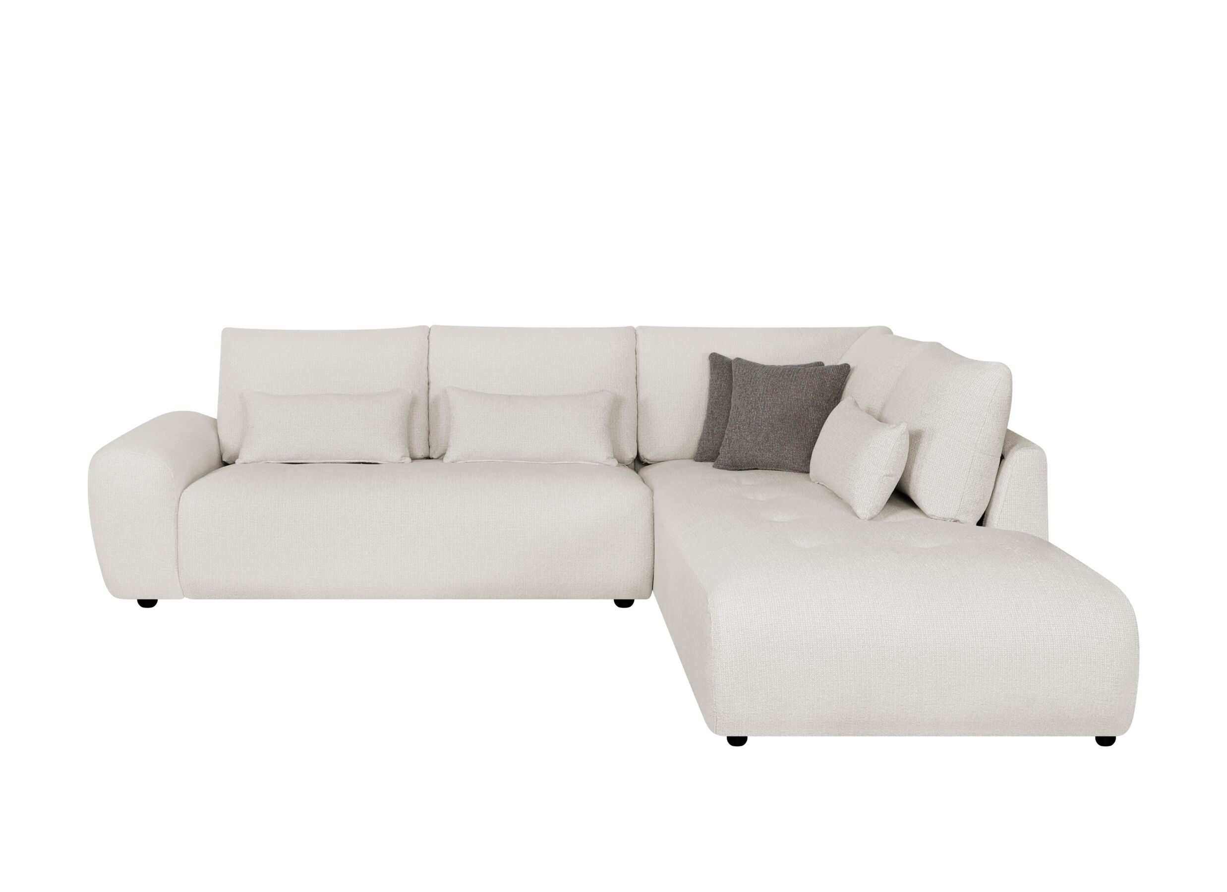 Aperçu - Canapé d'angle Garama 281x229cm - polyester - beige