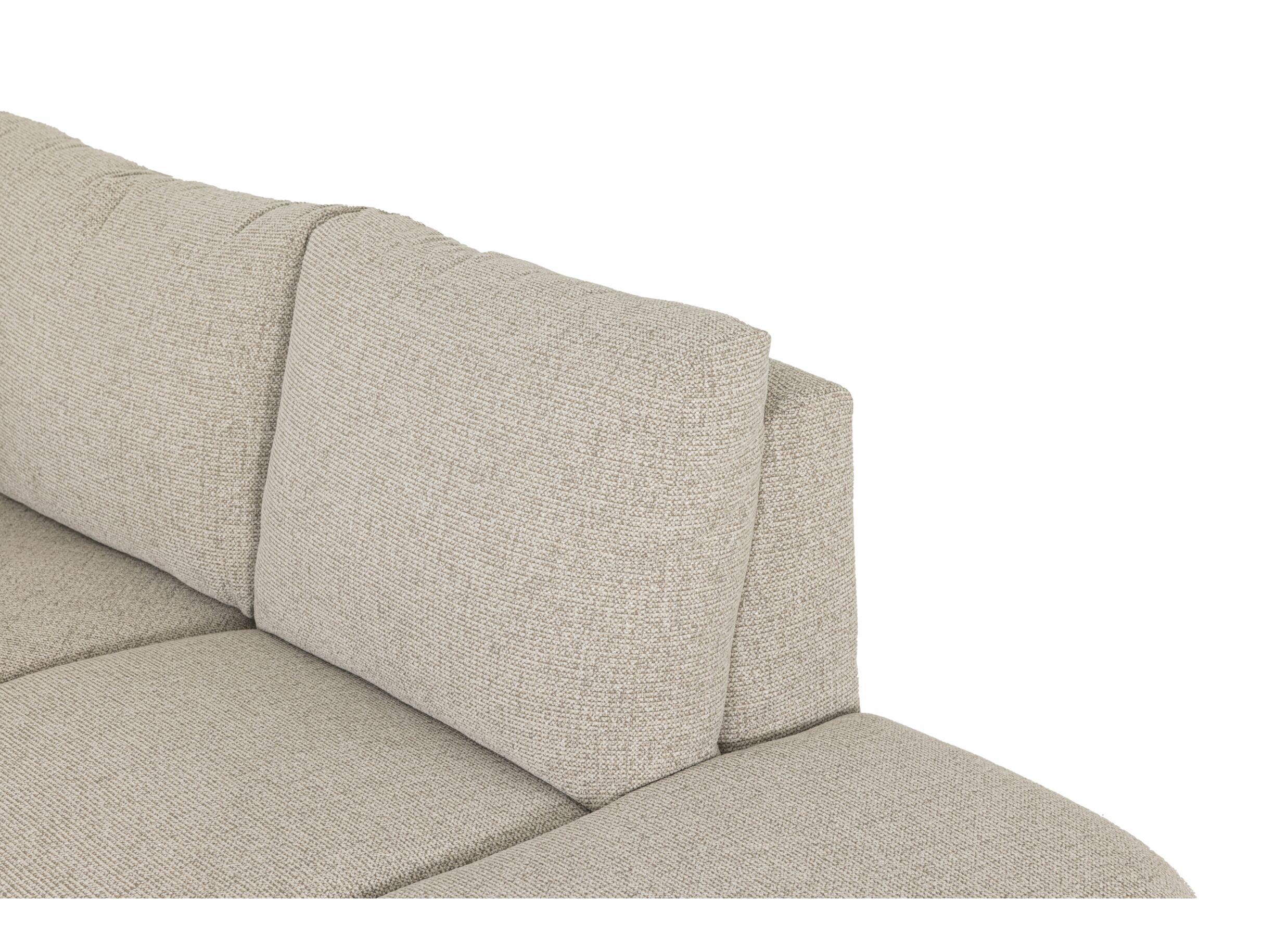 Detail - Canapé d'angle Malco 399x235cm - tissu - taupe avec relax