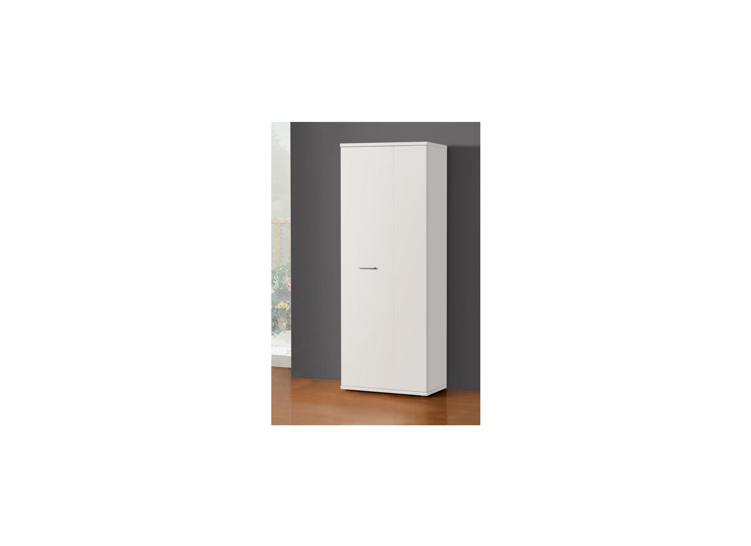 Armoire à chaussures 69x35x179 - panneau décor - blanc