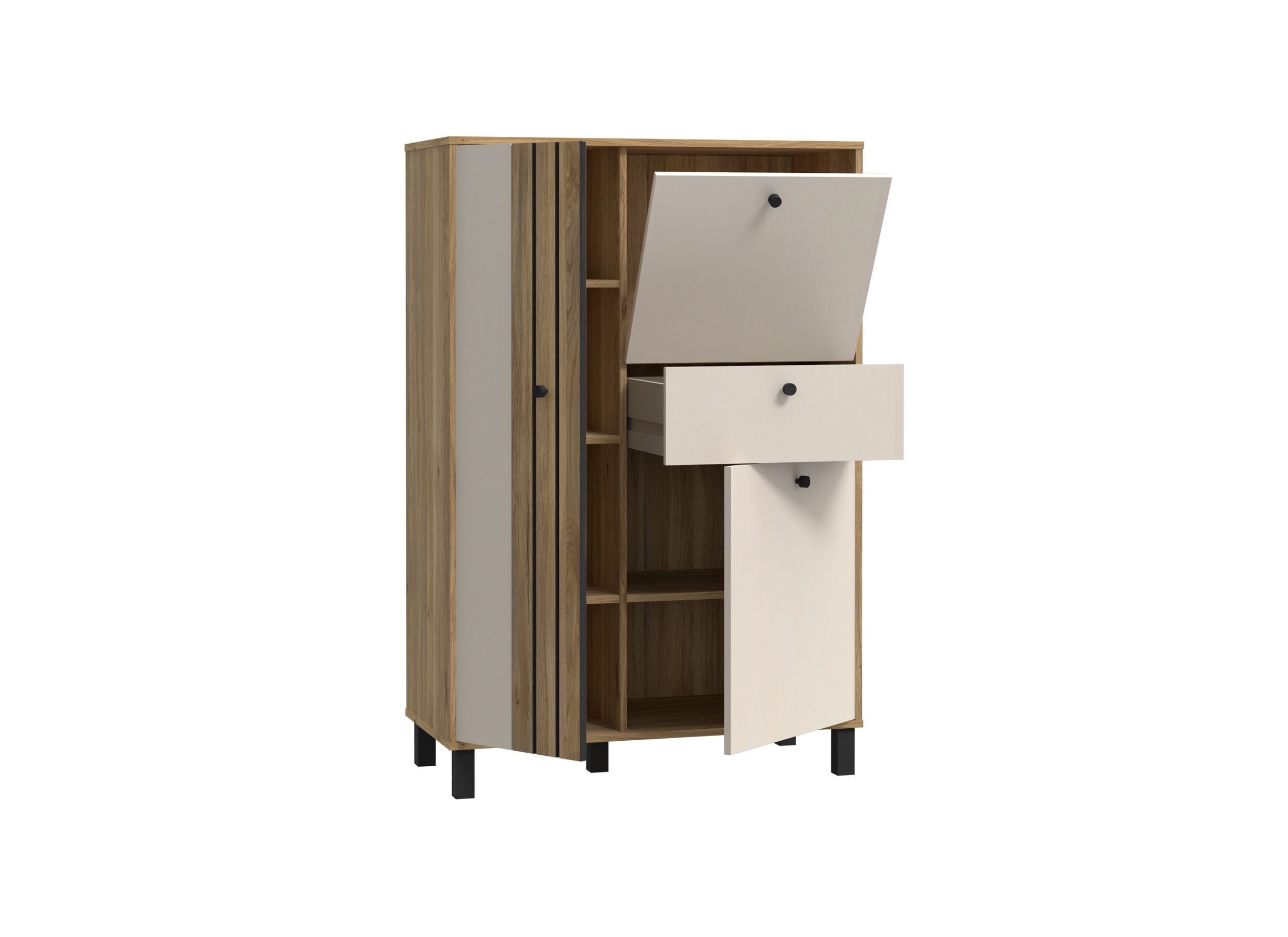Disposition - Meuble Bar Killarney 88cm - décor - mauvela oak/sand