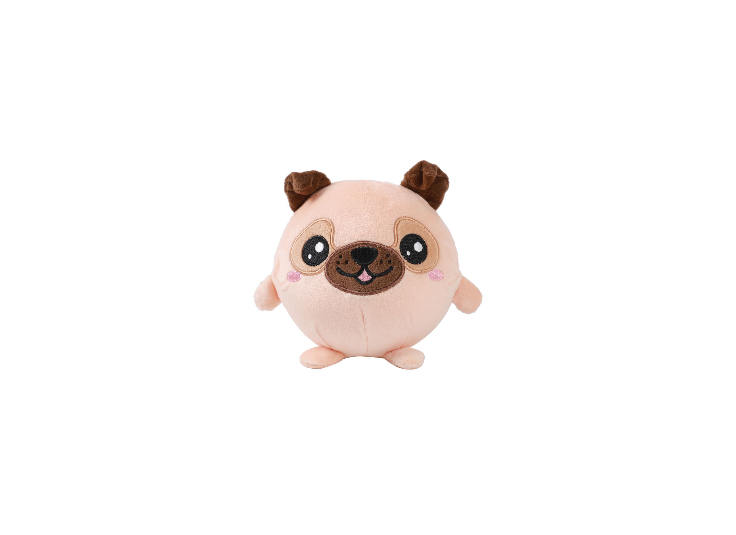Hoofdfoto - Kussen Squishy Pug Ø13cm - stof - beige