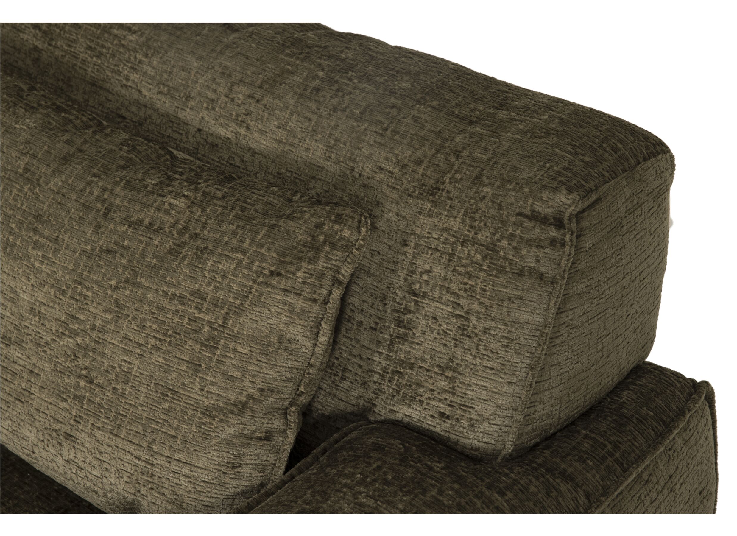 Detail - Canapé d'angle Luras 316x315cm - tissu army avec pouf